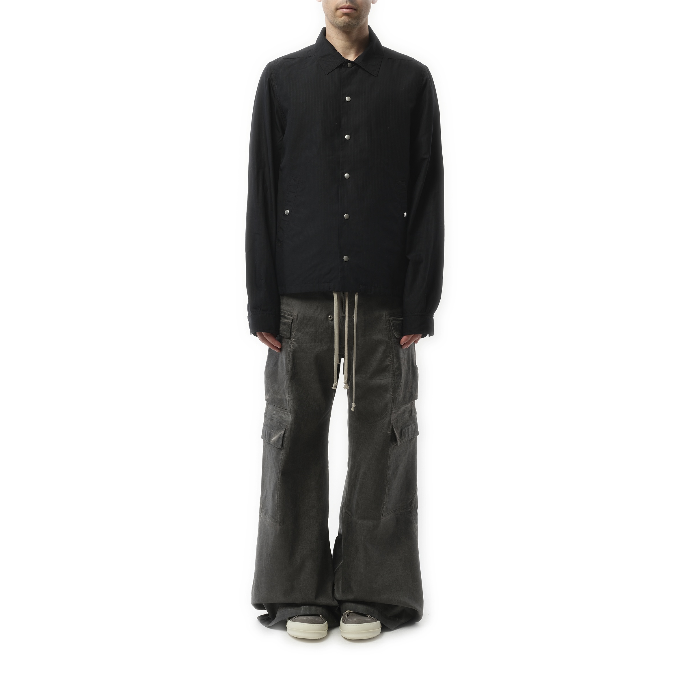 Snapfront Nylon Jacket in Black - 4