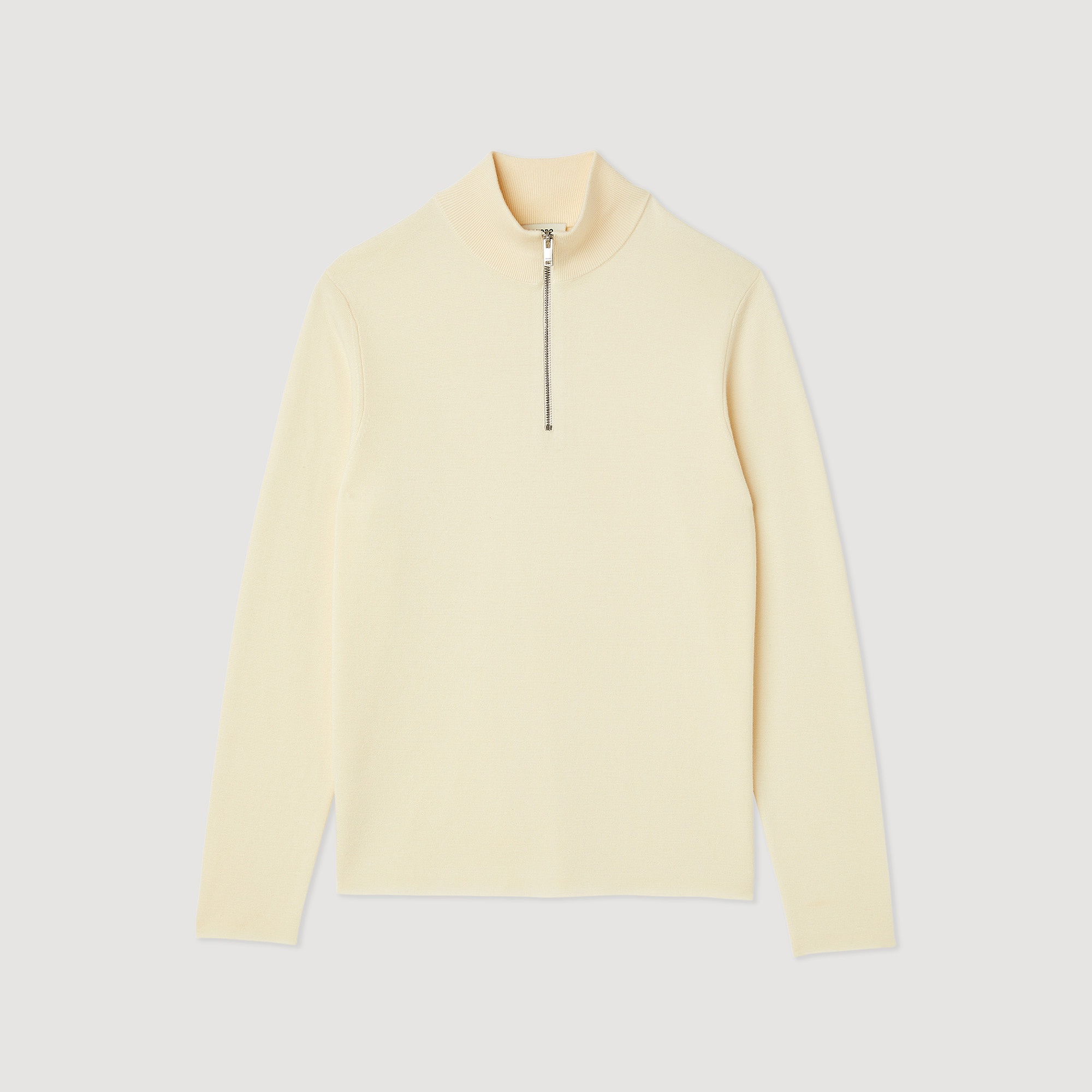 Wool sweater with zipped collar - 1