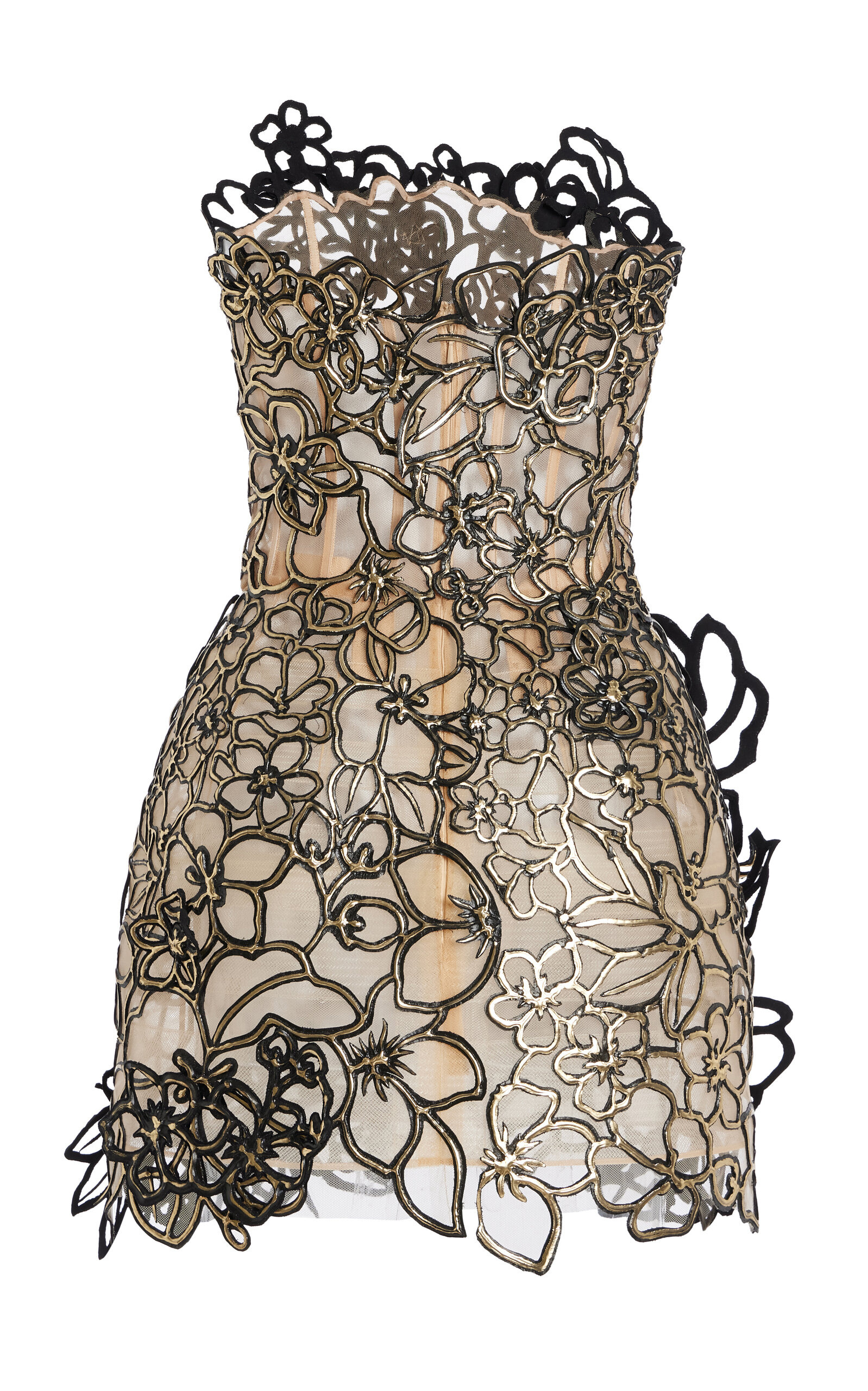 Embellished Cutout Tulle Mini Dress black - 7
