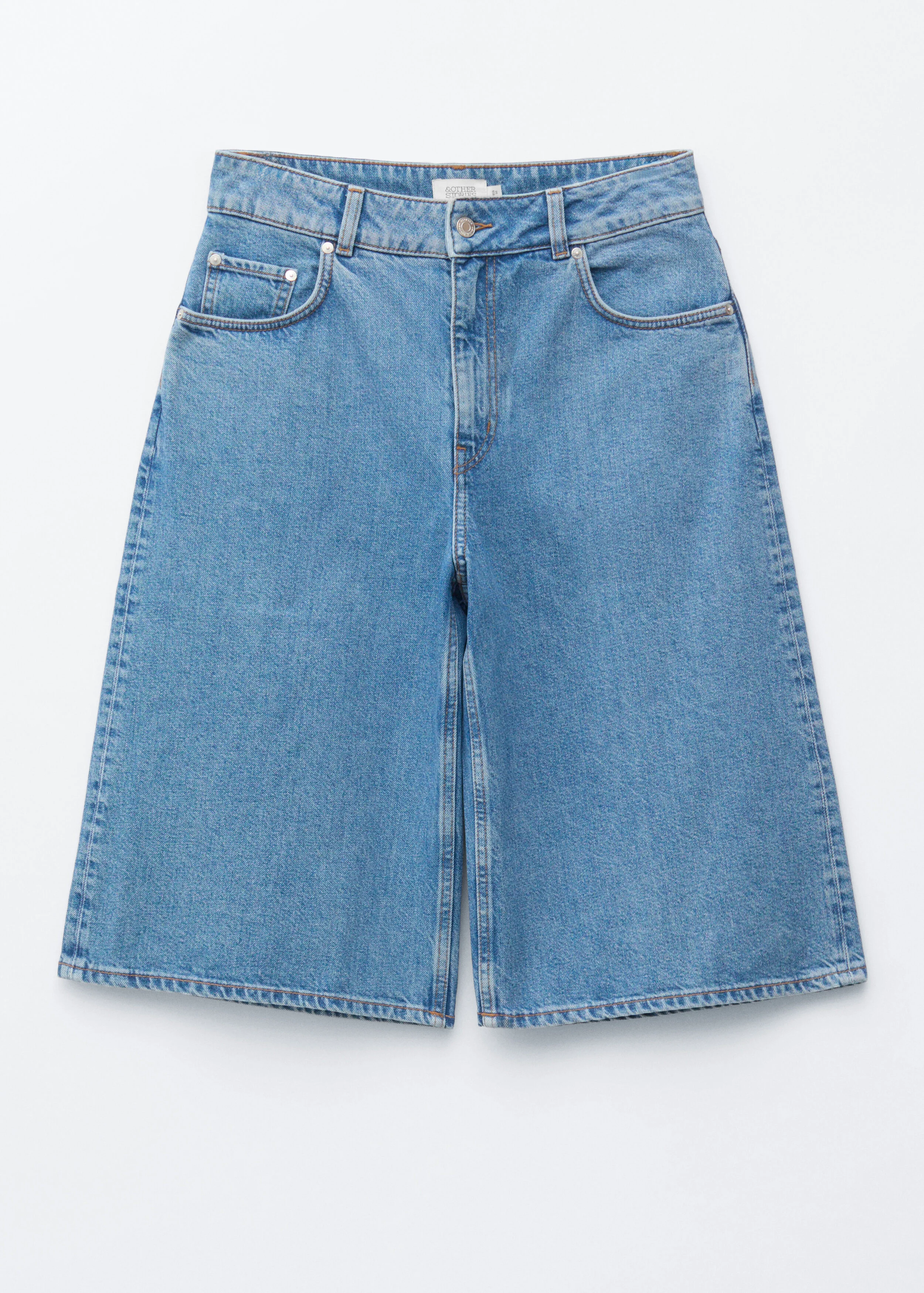 Denim Knee-Length Shorts - 1