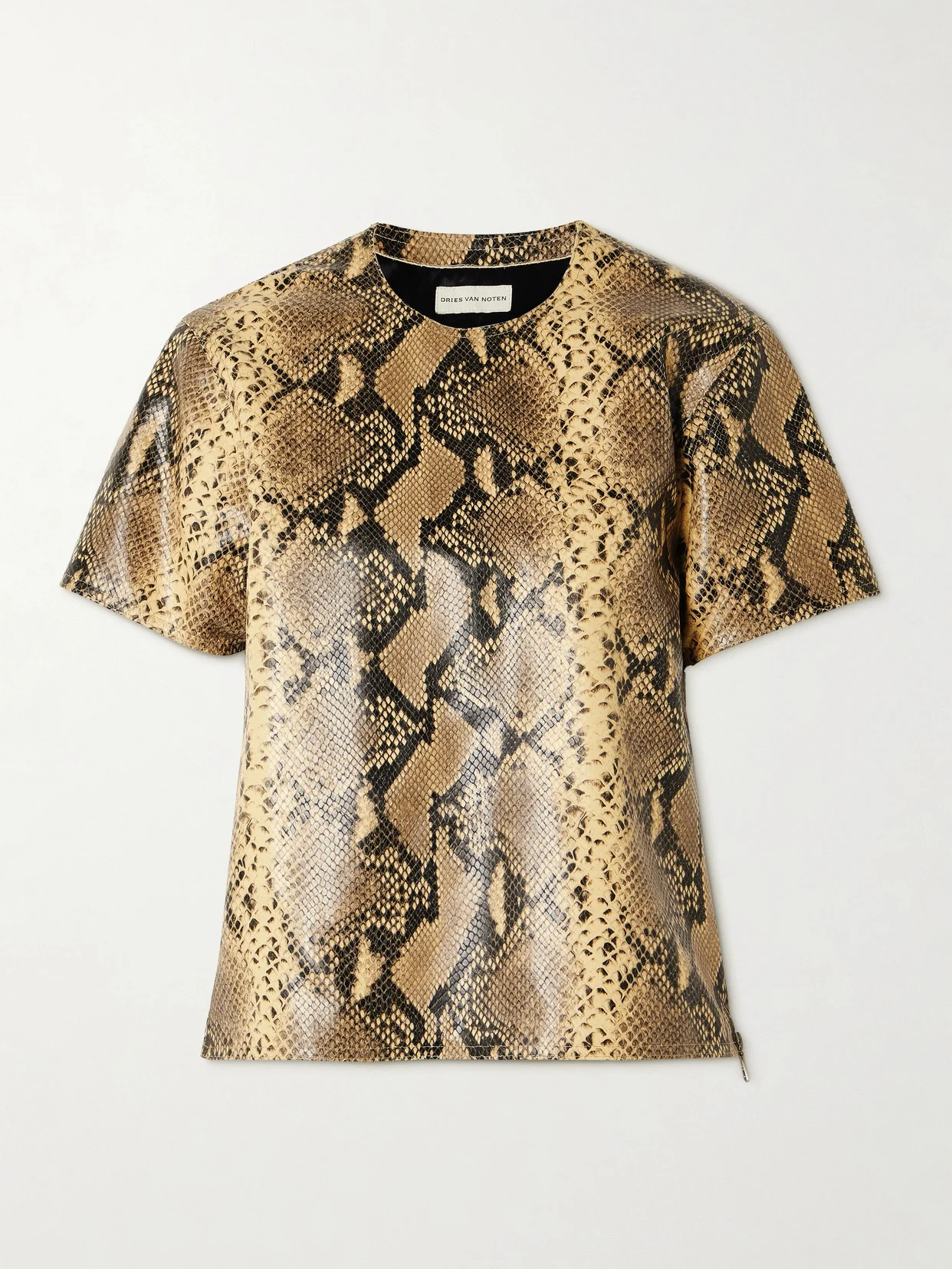 Snake-effect Leather Top - 1