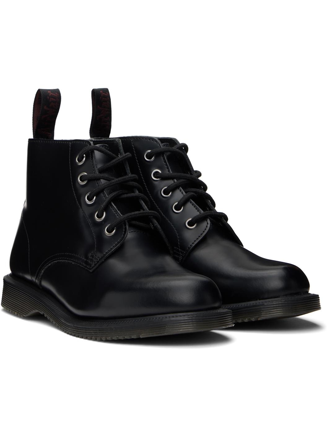 Black Emmeline Smooth Lace Up Boots - 4