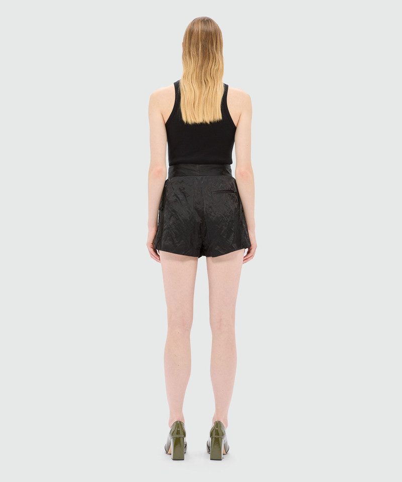 Black crinkle duchesse shorts with bow 3