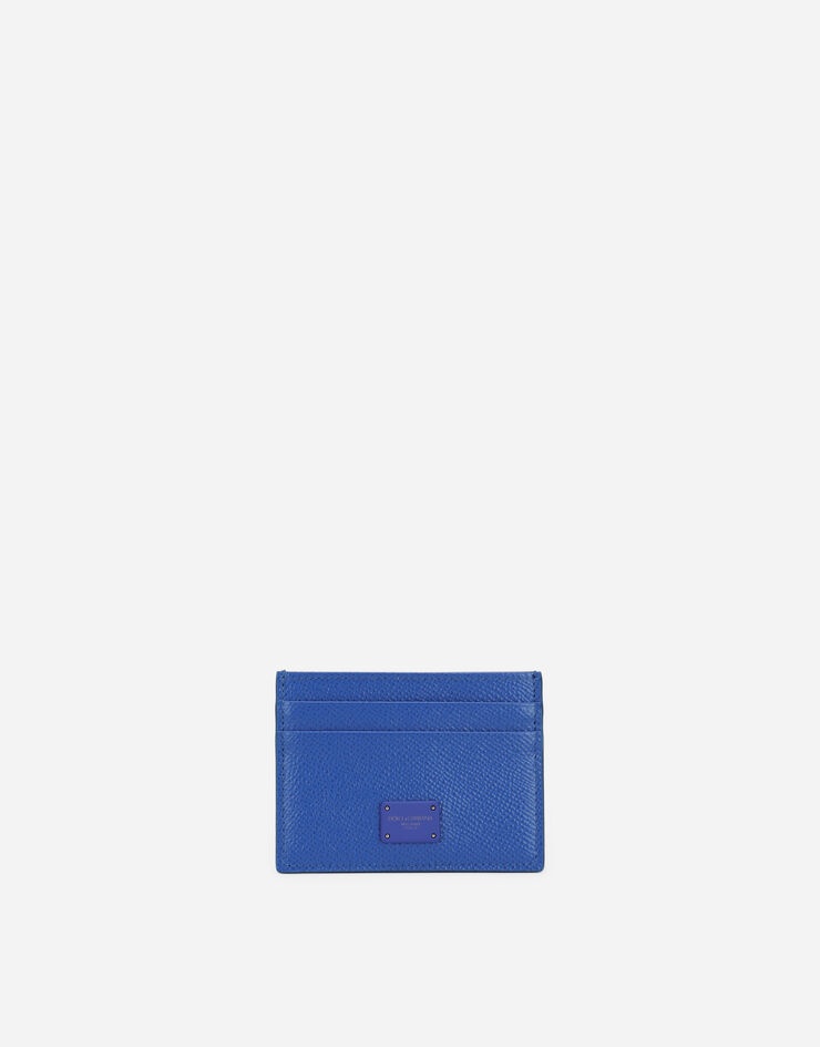 Dauphine calfskin credit card holder with logo plaque - 1