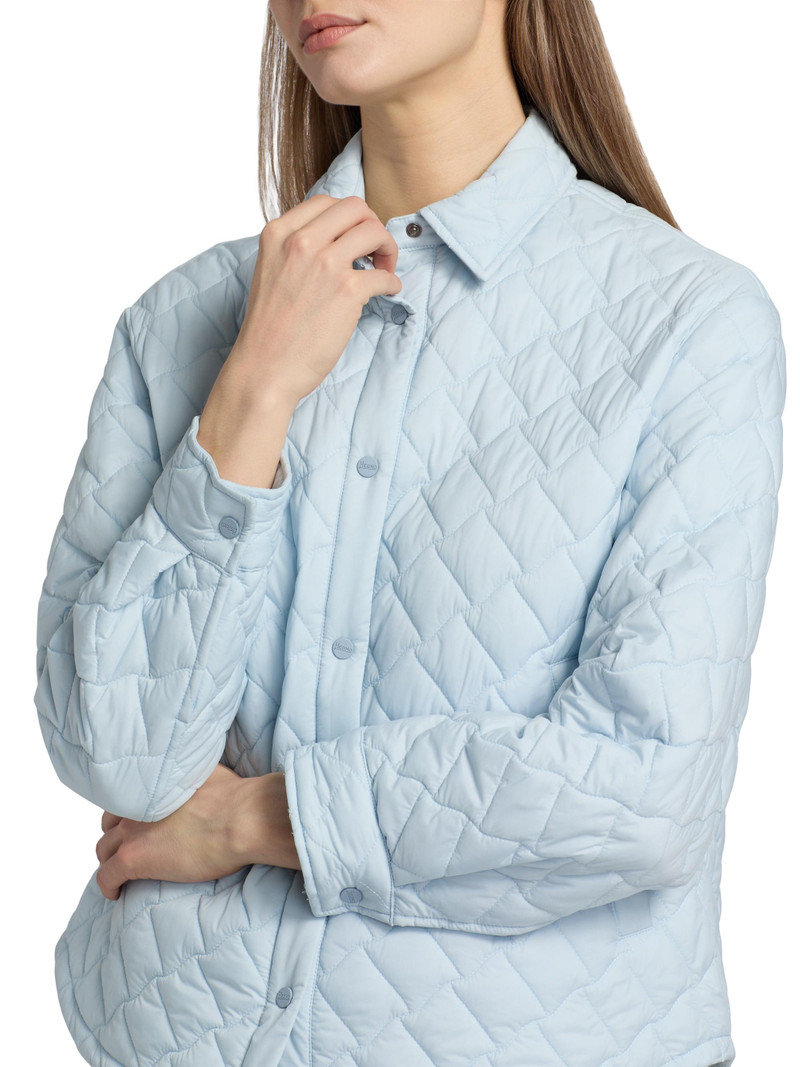 Women's Ecoage Diamond Quilted Shirt Jacket - Light Blue 6