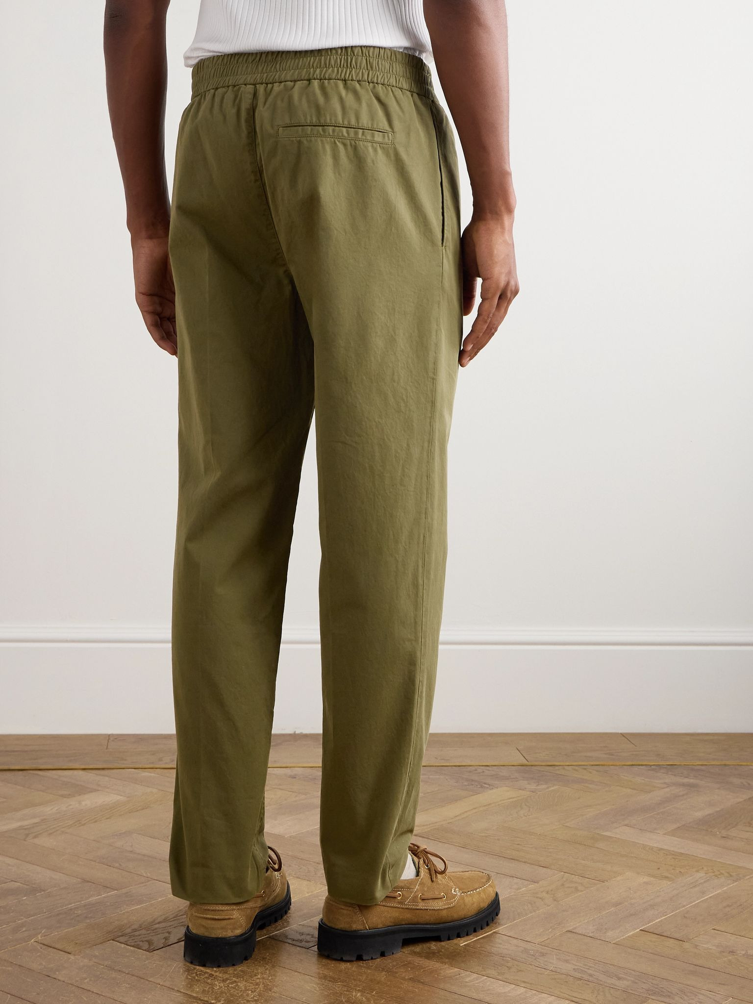 Pieter Straight-Leg Pleated Cotton Trousers Green - 4