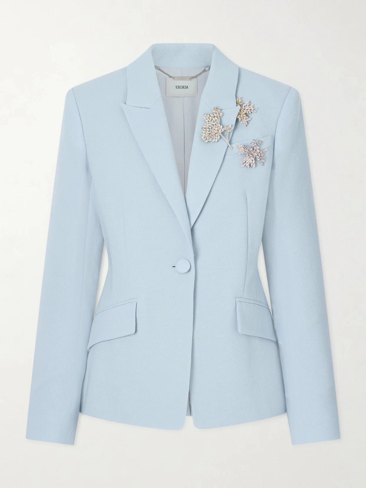 Embellished Wool-crepe Blazer - 1