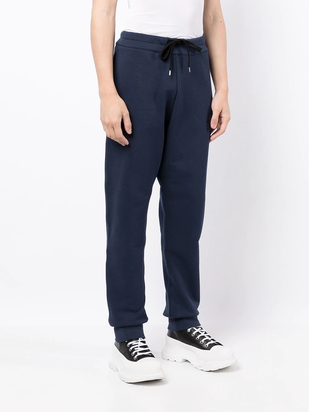 drawstring cotton track pants - 3