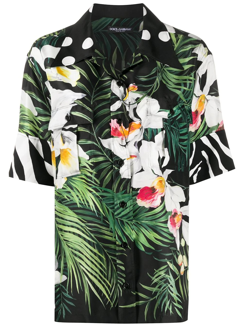 oversized tropical print shirt - 1