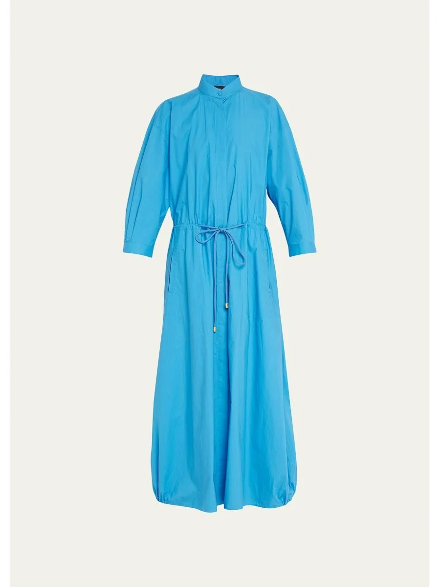 Poplin Dress w/ Drawcord Waist - 1