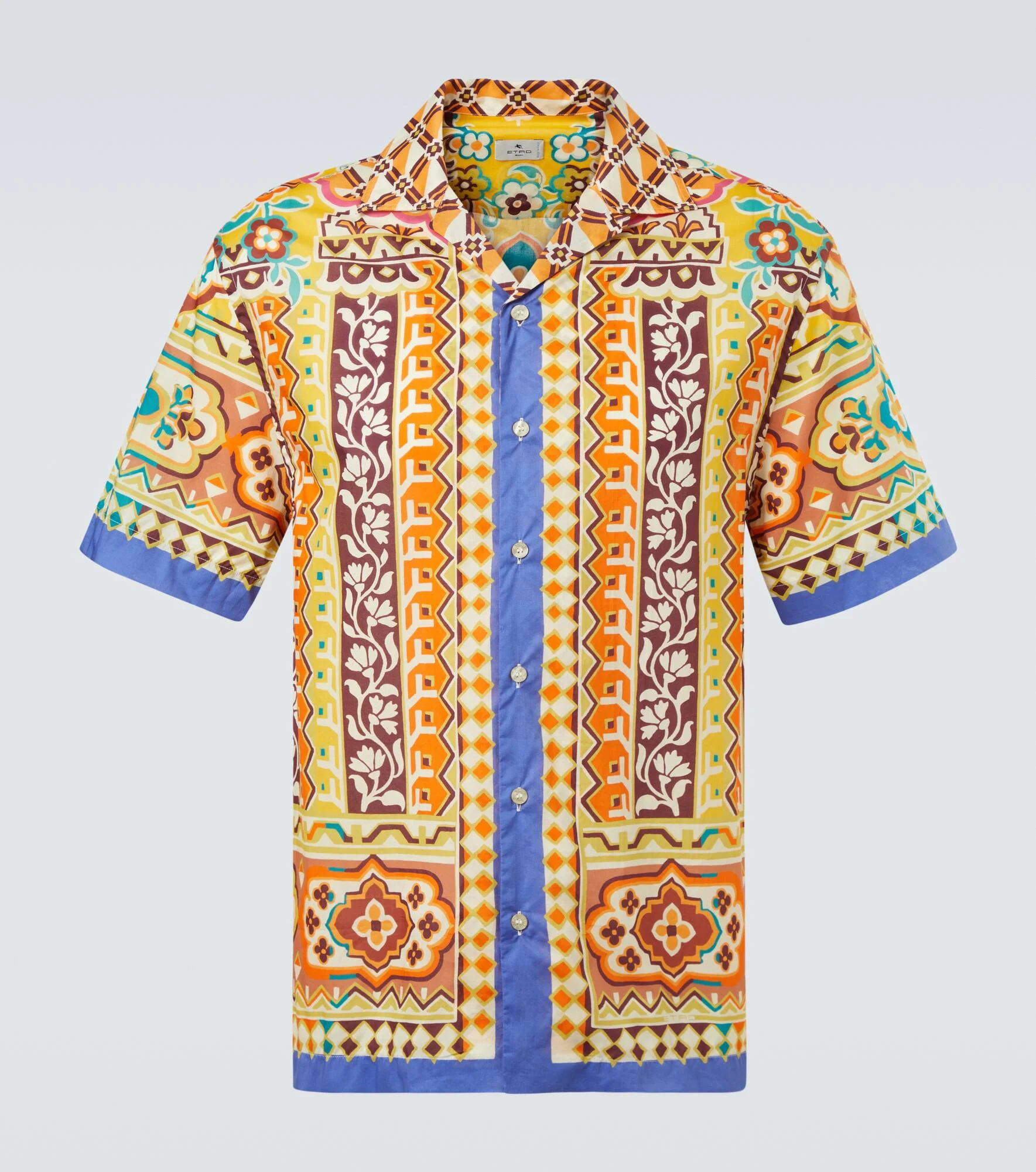 Printed cotton bowling shirt - 1