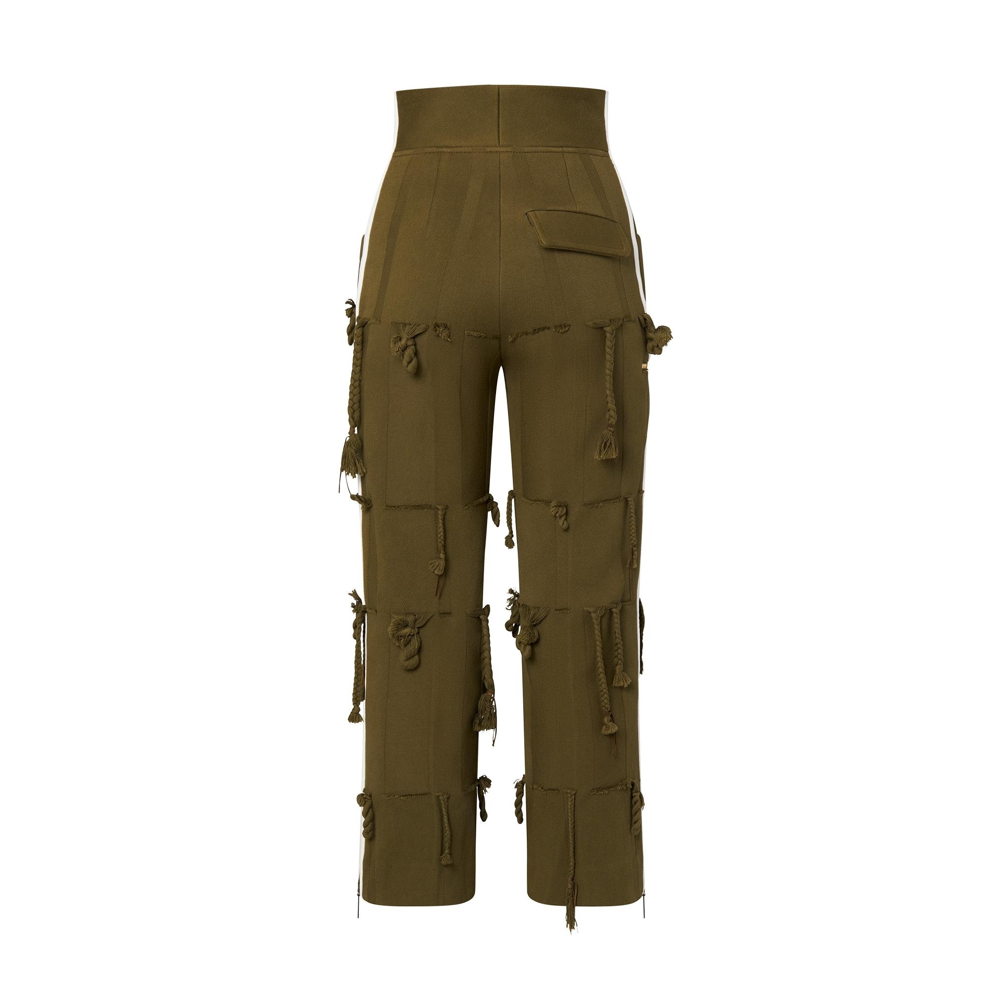 Cotton Gabardine Thread Detail Pants - 3