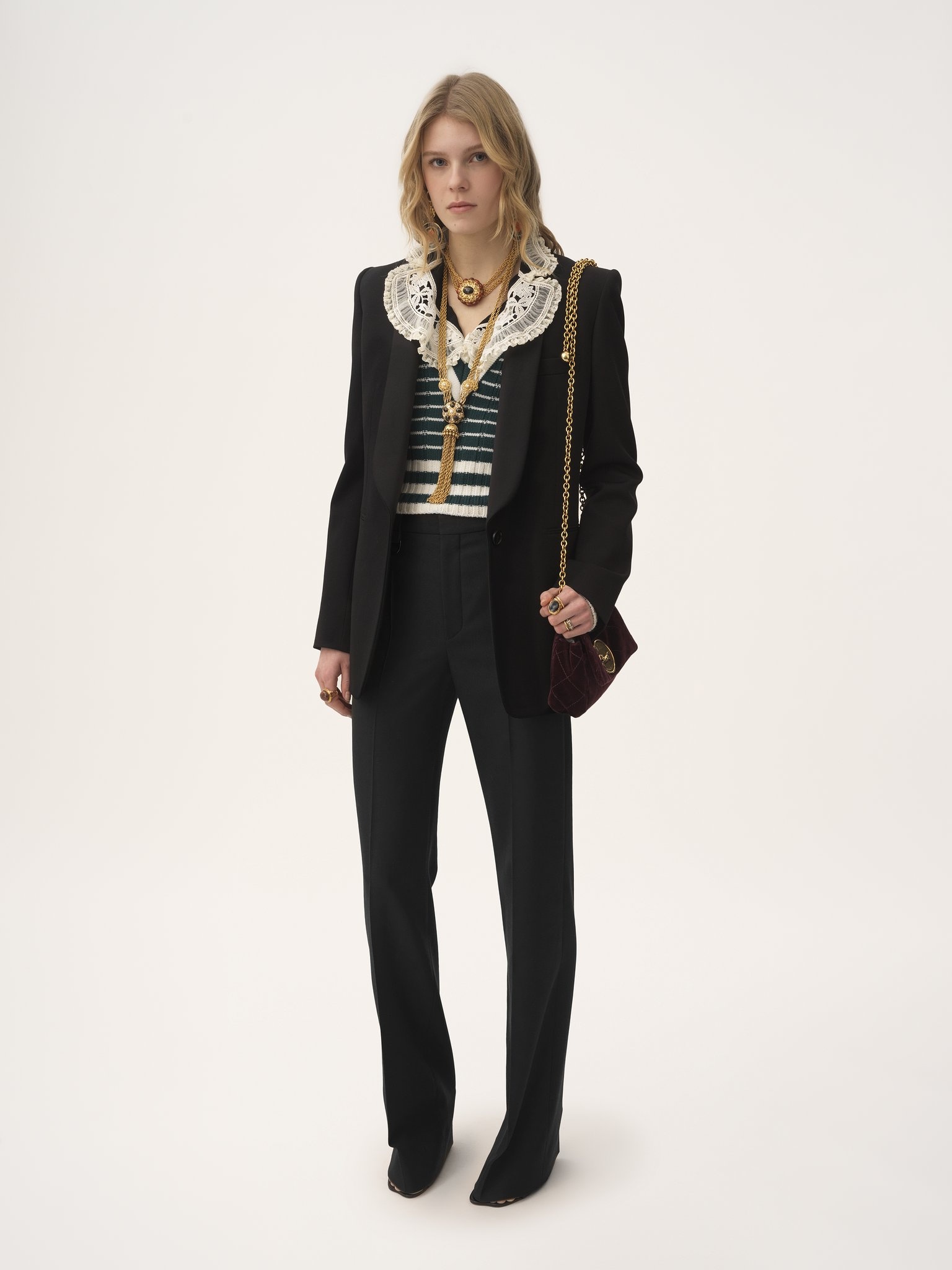 BOYISH TAILORED PANTS IN WOOL GRAIN DE POUDRE - 3