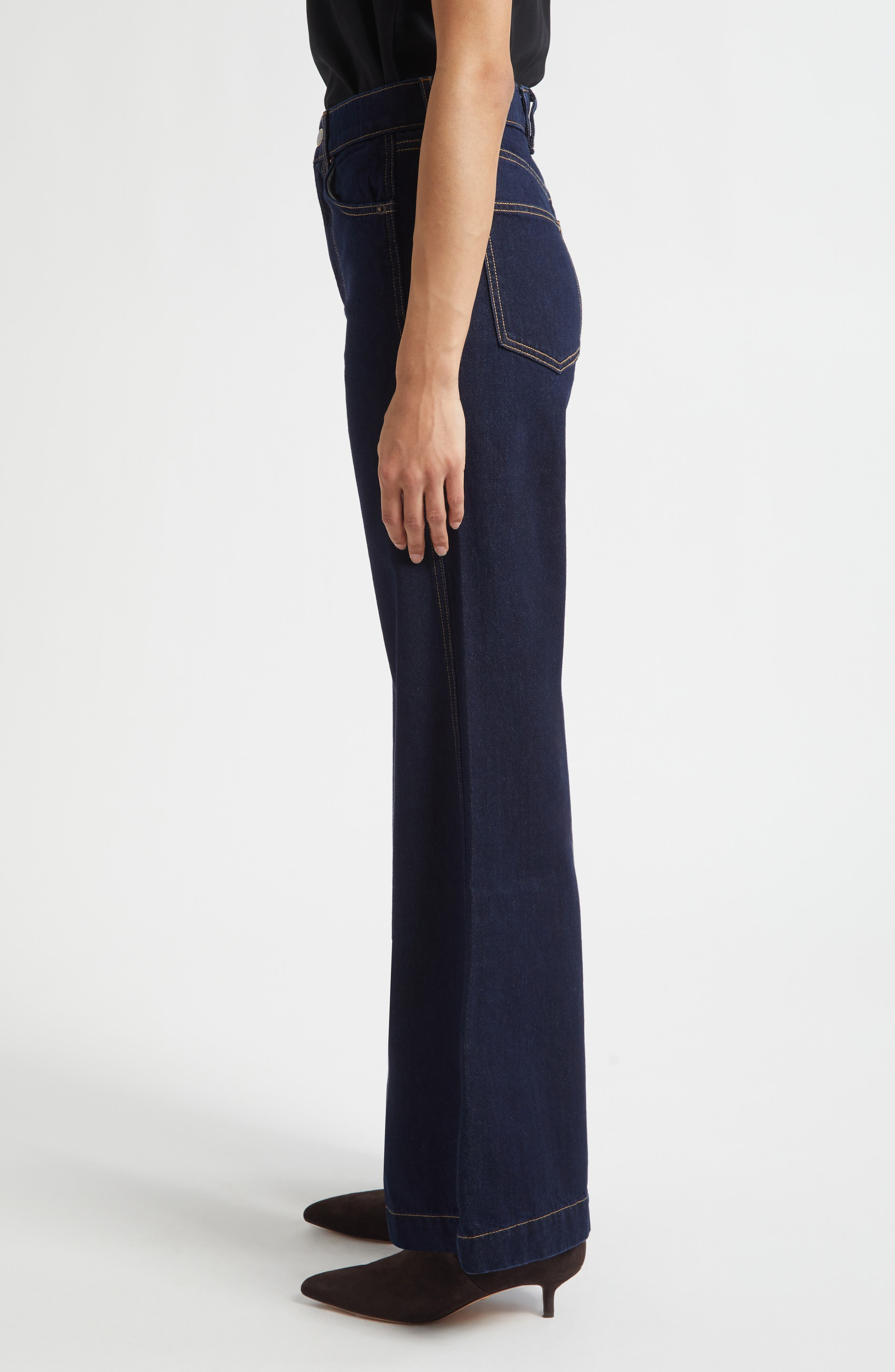Veronica Beard Kasey Wide Leg Jeans in Indigo Rinse at Nordstrom - 4