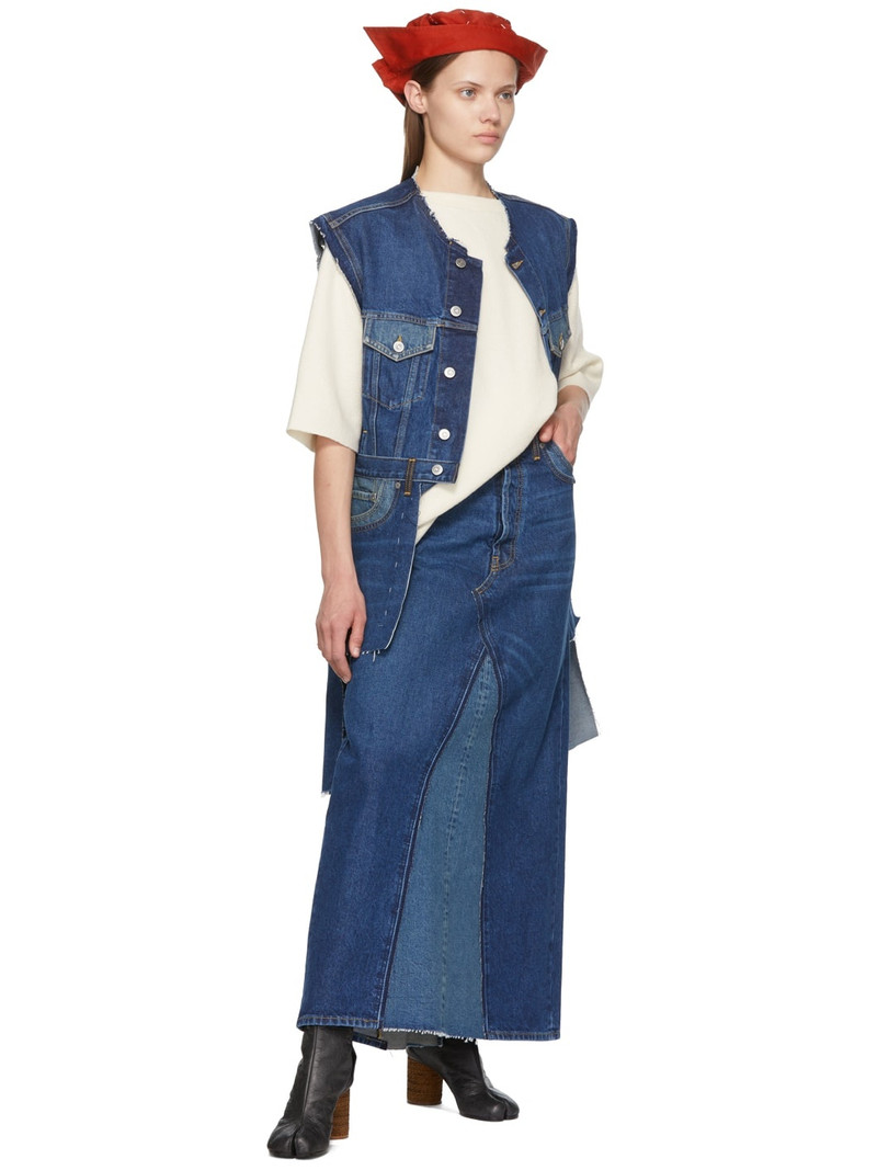 Maison Margiela Indigo Sleeveless Denim Jacket outlook