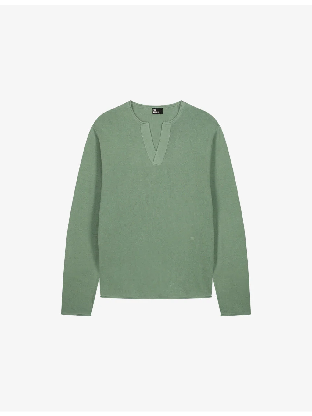 Brand-Embroidered Tunisian-Collar Cotton-Knit Sweatshirt - 1