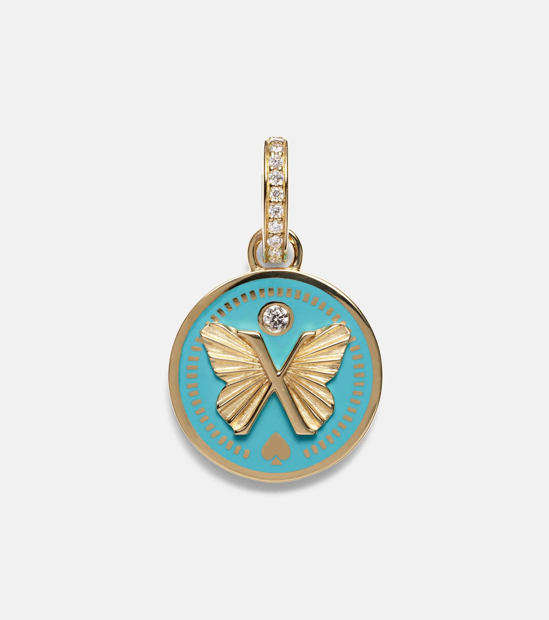 Reverie Petite 18k gold and ceramic pendant with diamonds - 1