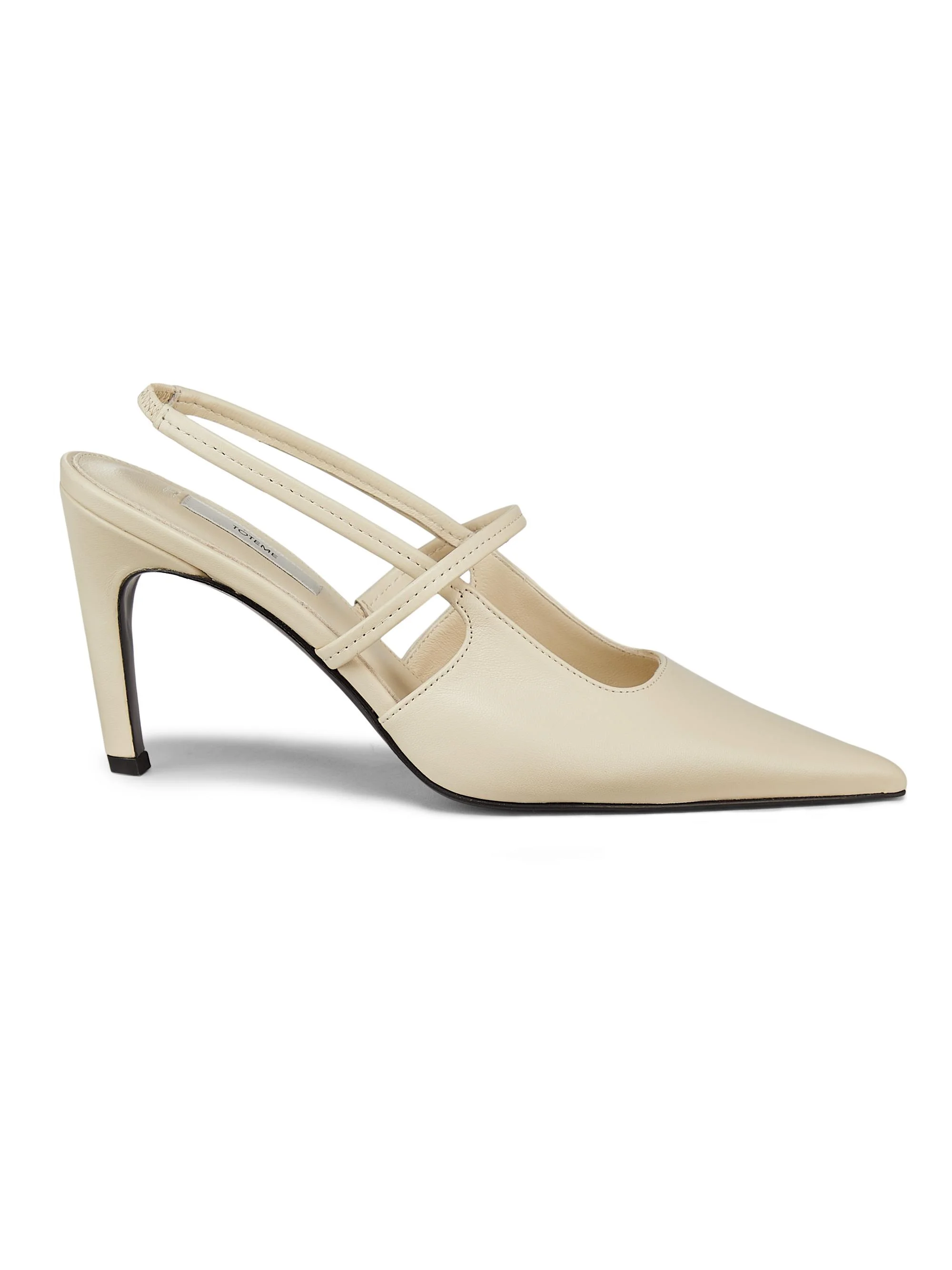 Women's 85MM Leather Slingback Pumps - Off White - 1