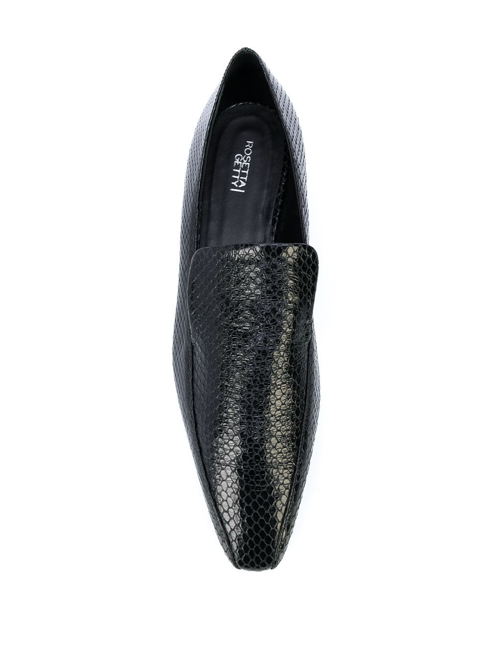 embossed square-toe loafers - 4