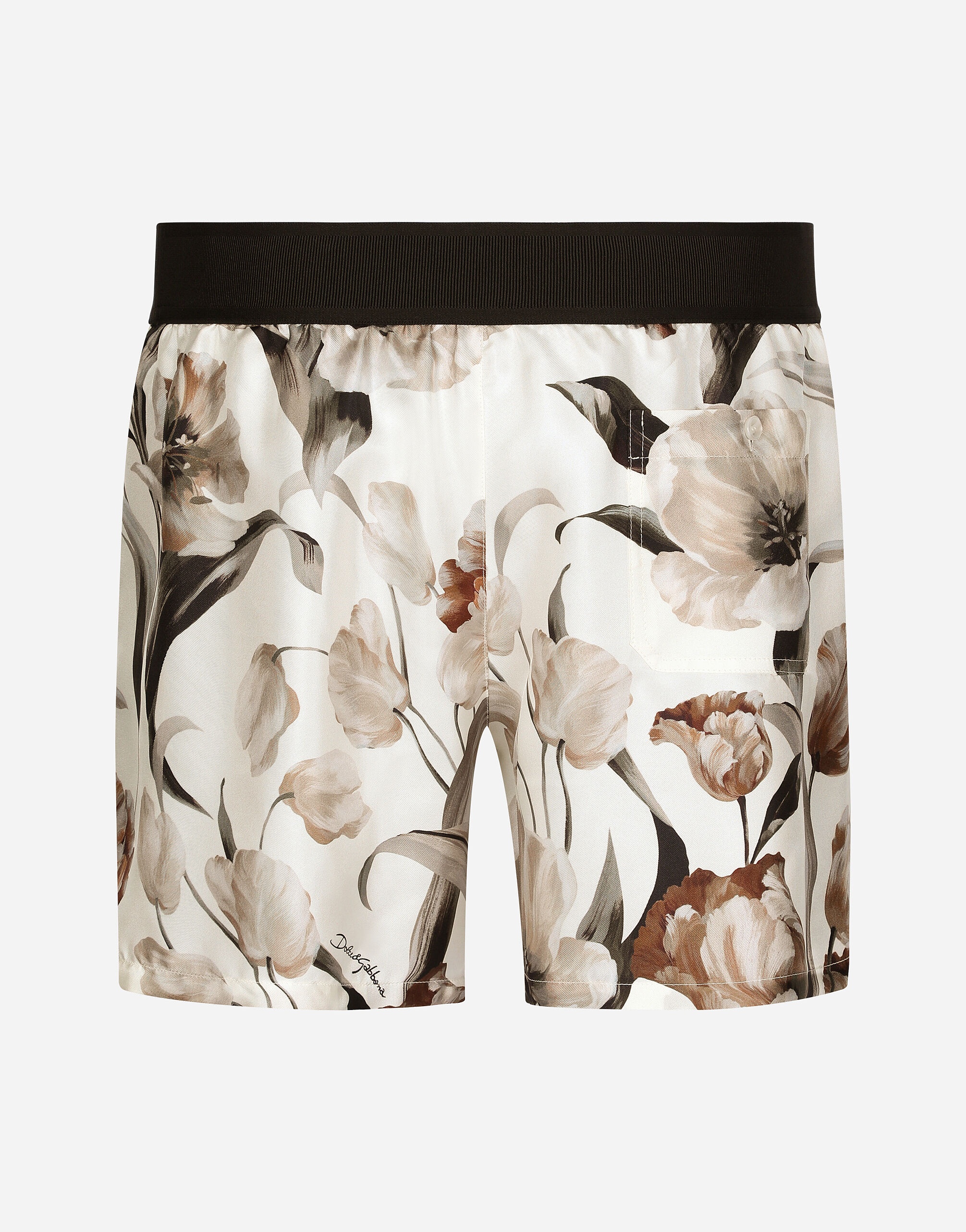 Floral-print silk shorts - 3