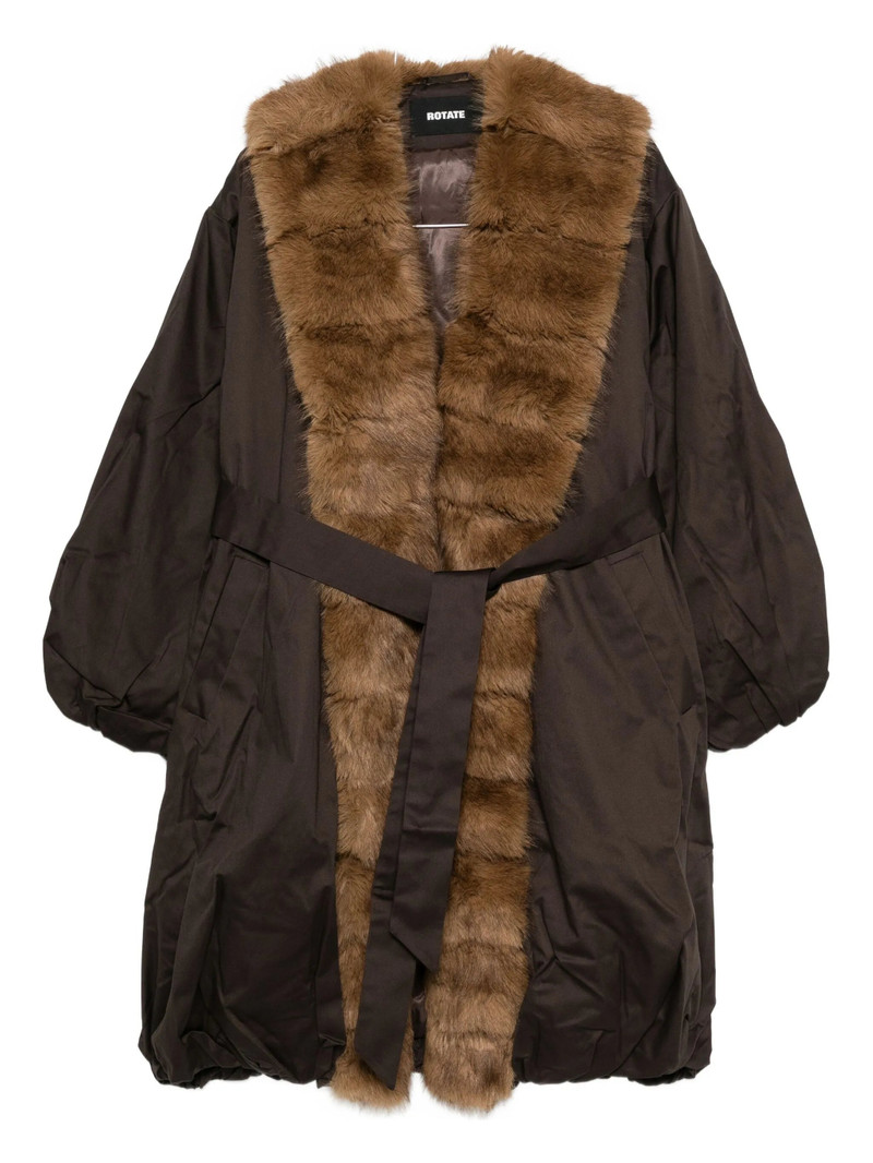Rotate ROTATE DONATELLA FAUX FUR COLLAR COAT 1