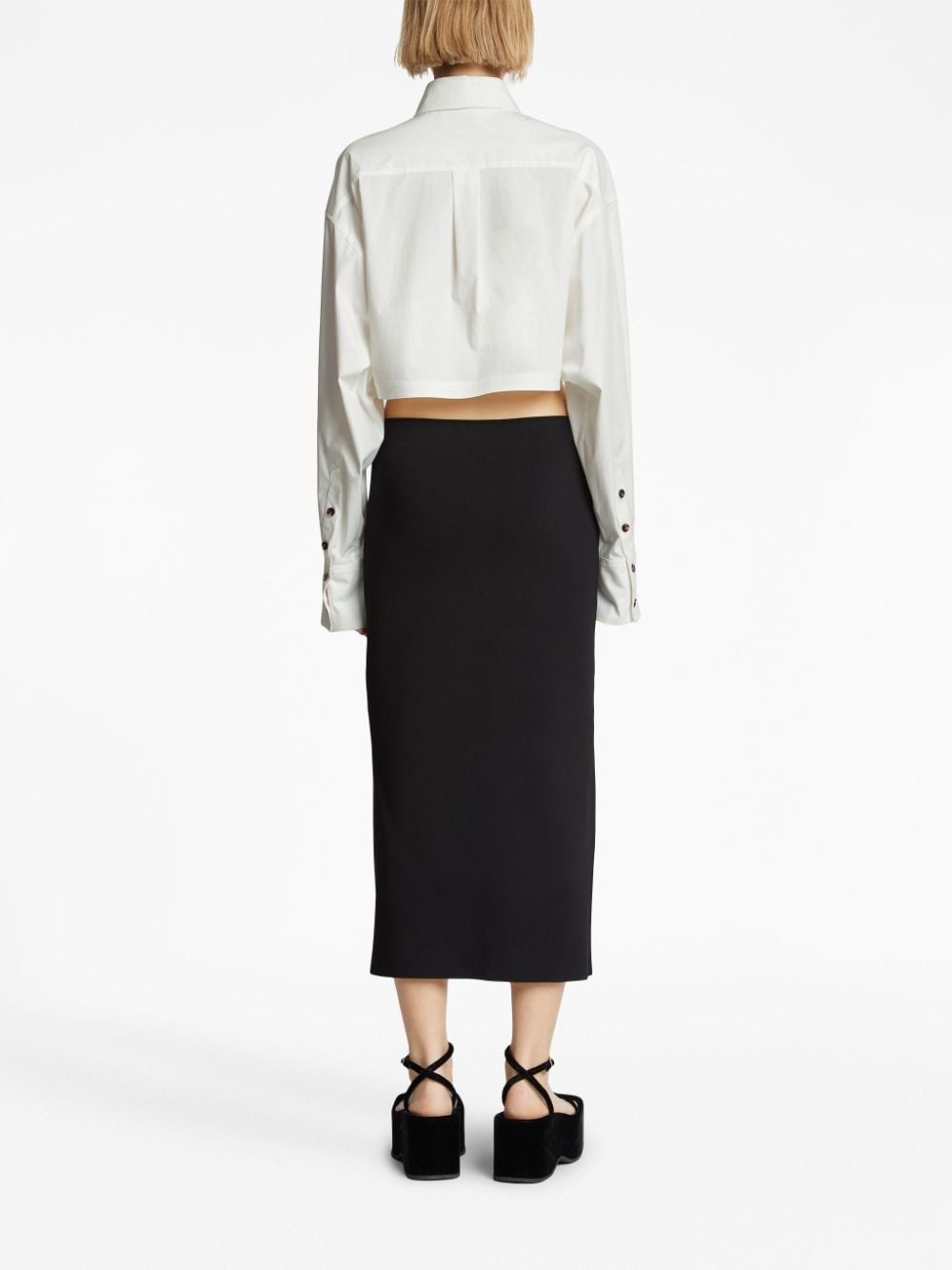 poplin cropped shirt - 4