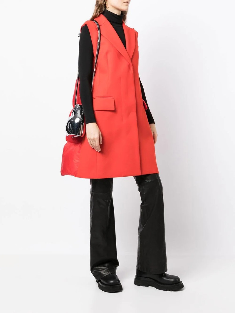 sacai single-breasted sleeveless coat outlook