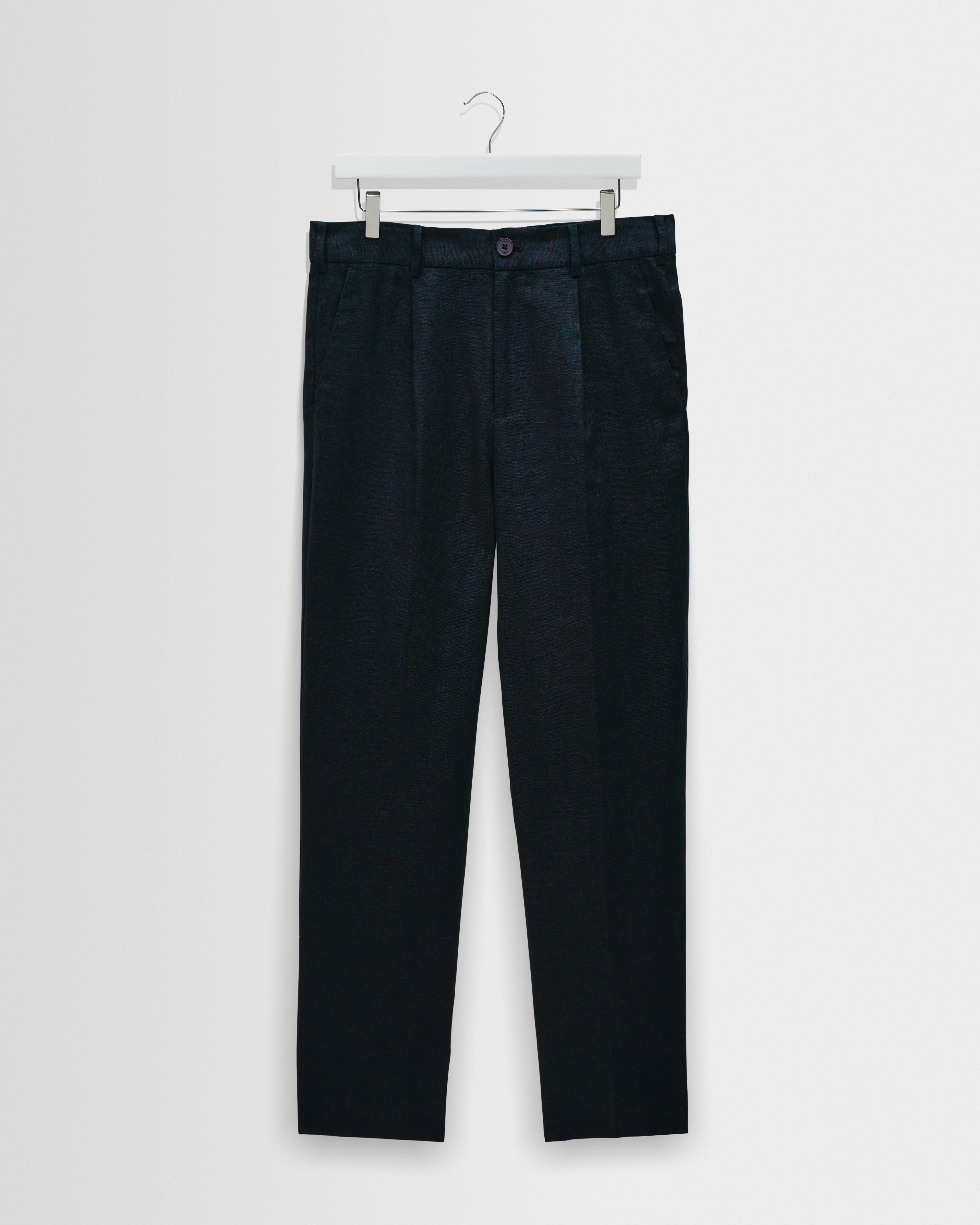 Aubyn - Navy Linen Relaxed Fit Trousers - 1