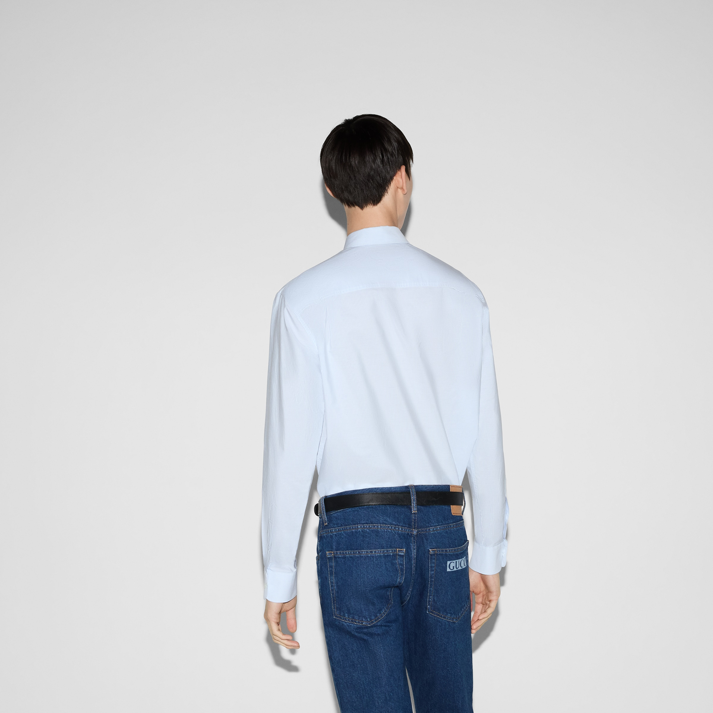 Striped cotton poplin shirt - 4