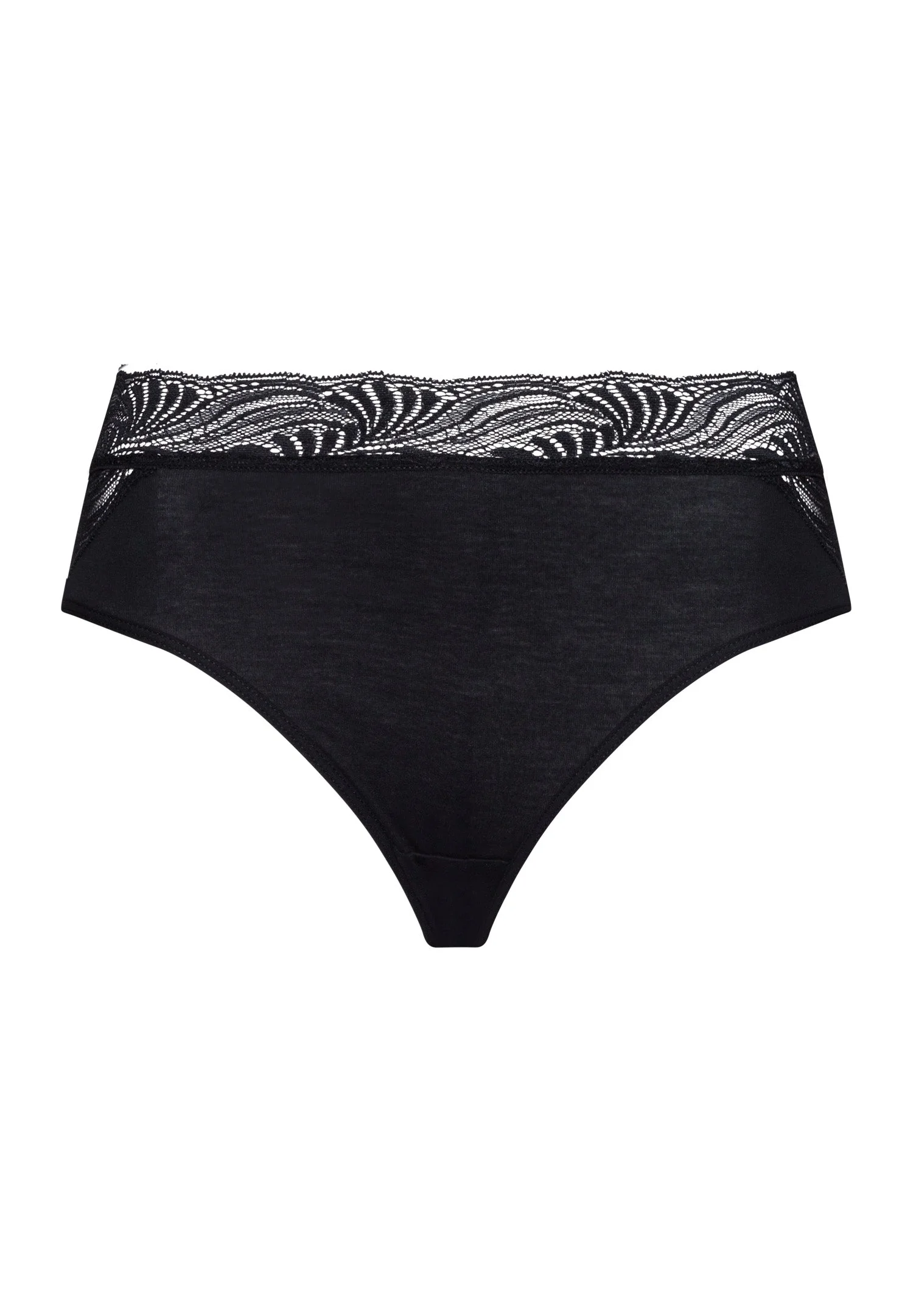 Cotton Delight Lace Trim Cotton High Cut Brief - 1