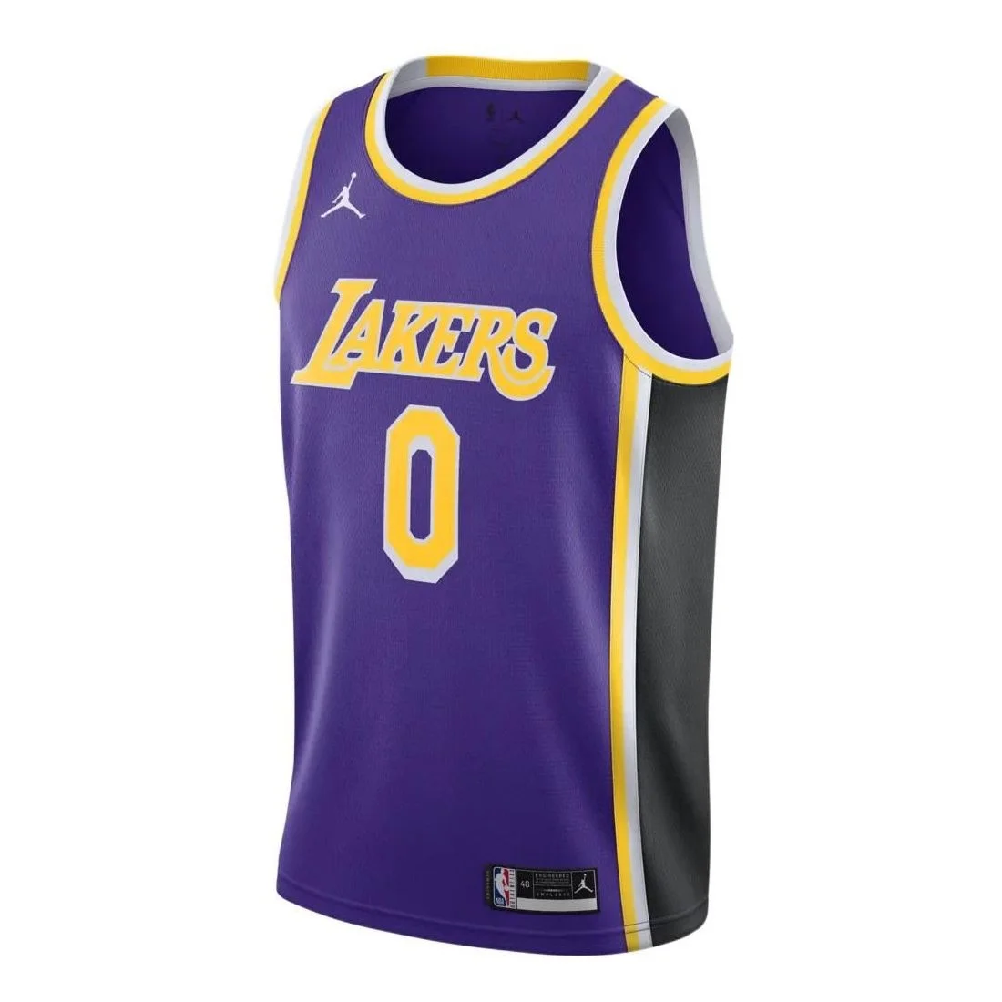 Air Jordan NBA Retro Sports Basketball Jersey/Vest Los Angeles Lakers Kuzma 0 Purple CV9481-506 - 1
