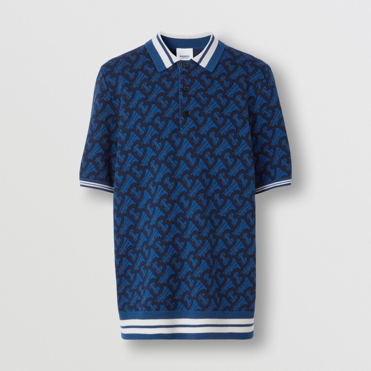 Monogram Wool Jacquard Polo Shirt - 1