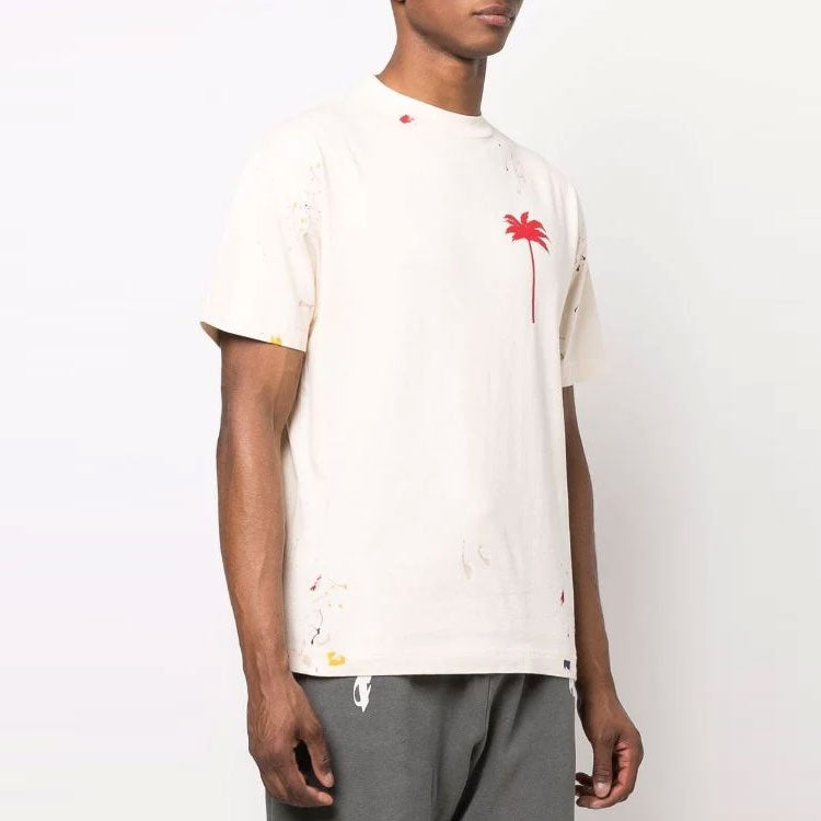 Palm Angels Palm Tree Painted T-shirt 'Off White Red' PMAA001S22JER0030325 - 3