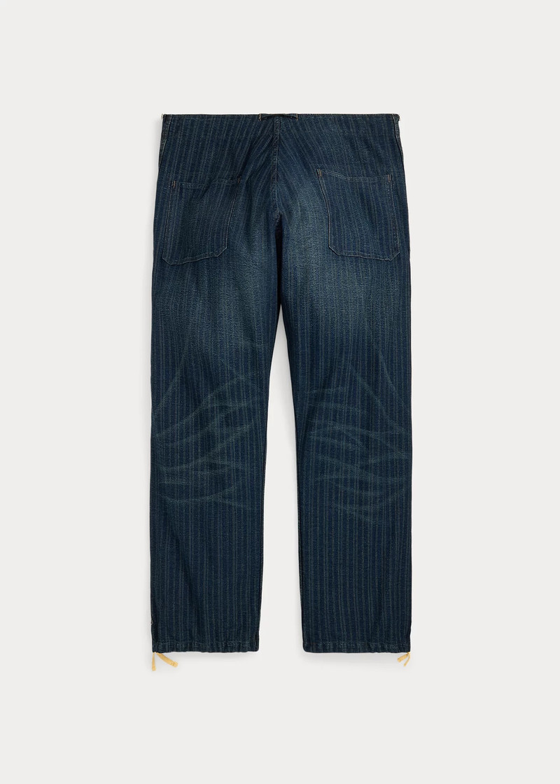 RRL by Ralph Lauren Indigo Striped Jersey Drawstring Pant outlook