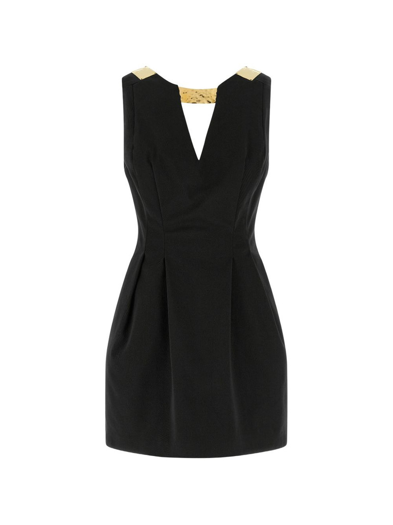 plaque V-neck mini dress 1