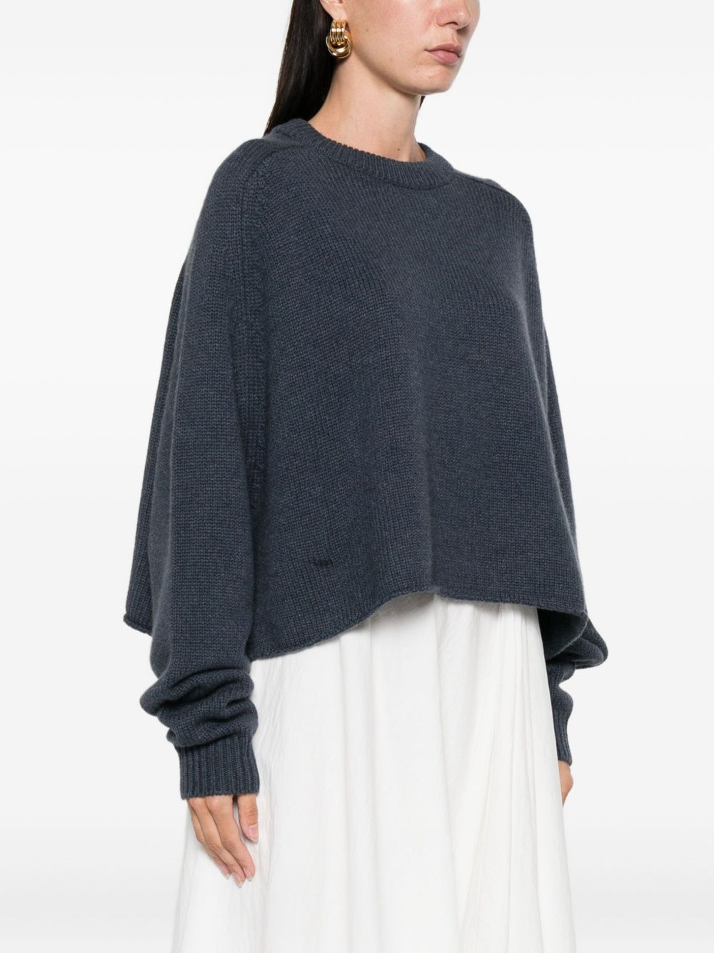 round-neck cropped sweater - 3