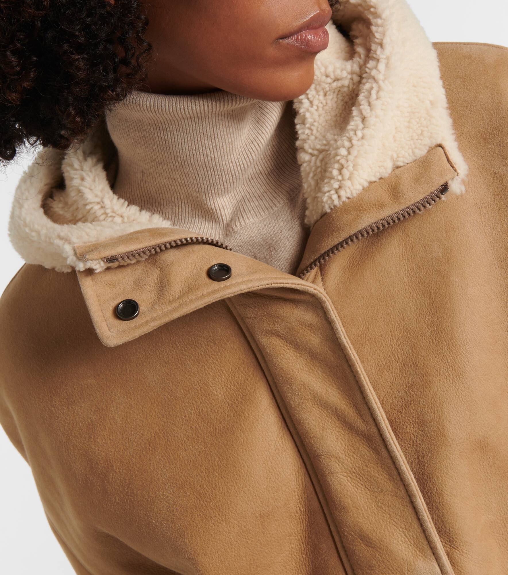 Shearling-lined leather jacket - 4