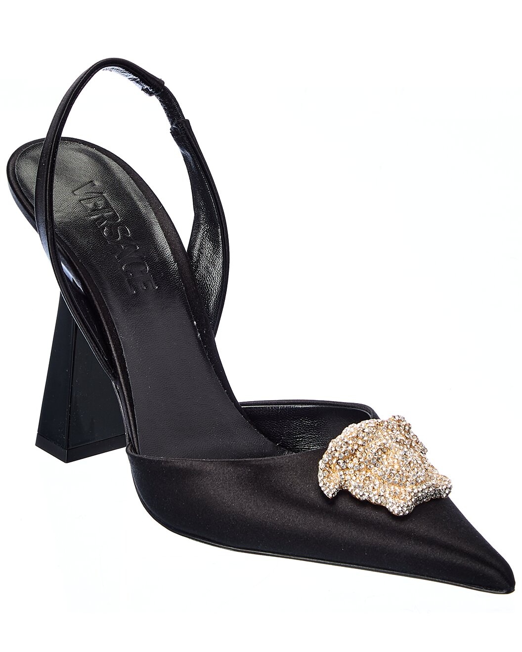 Versace La Medusa Satin Slingback Pump - 1