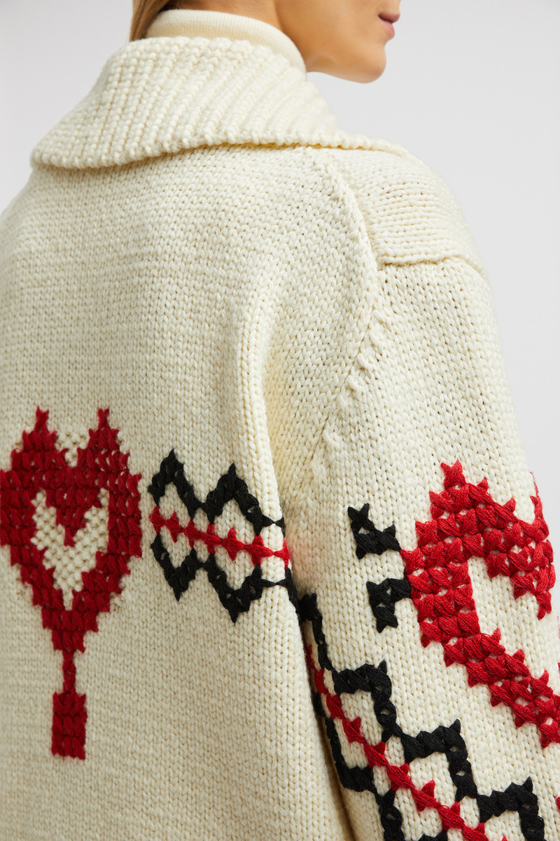 Embroidered Wool Blend Cardigan 8