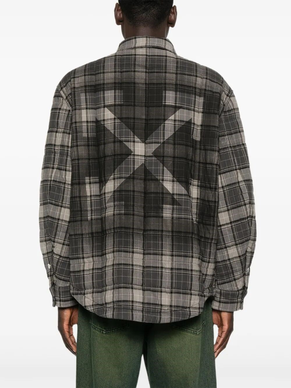 `Spray Arr Check Flan` Padded Overshirt - 5