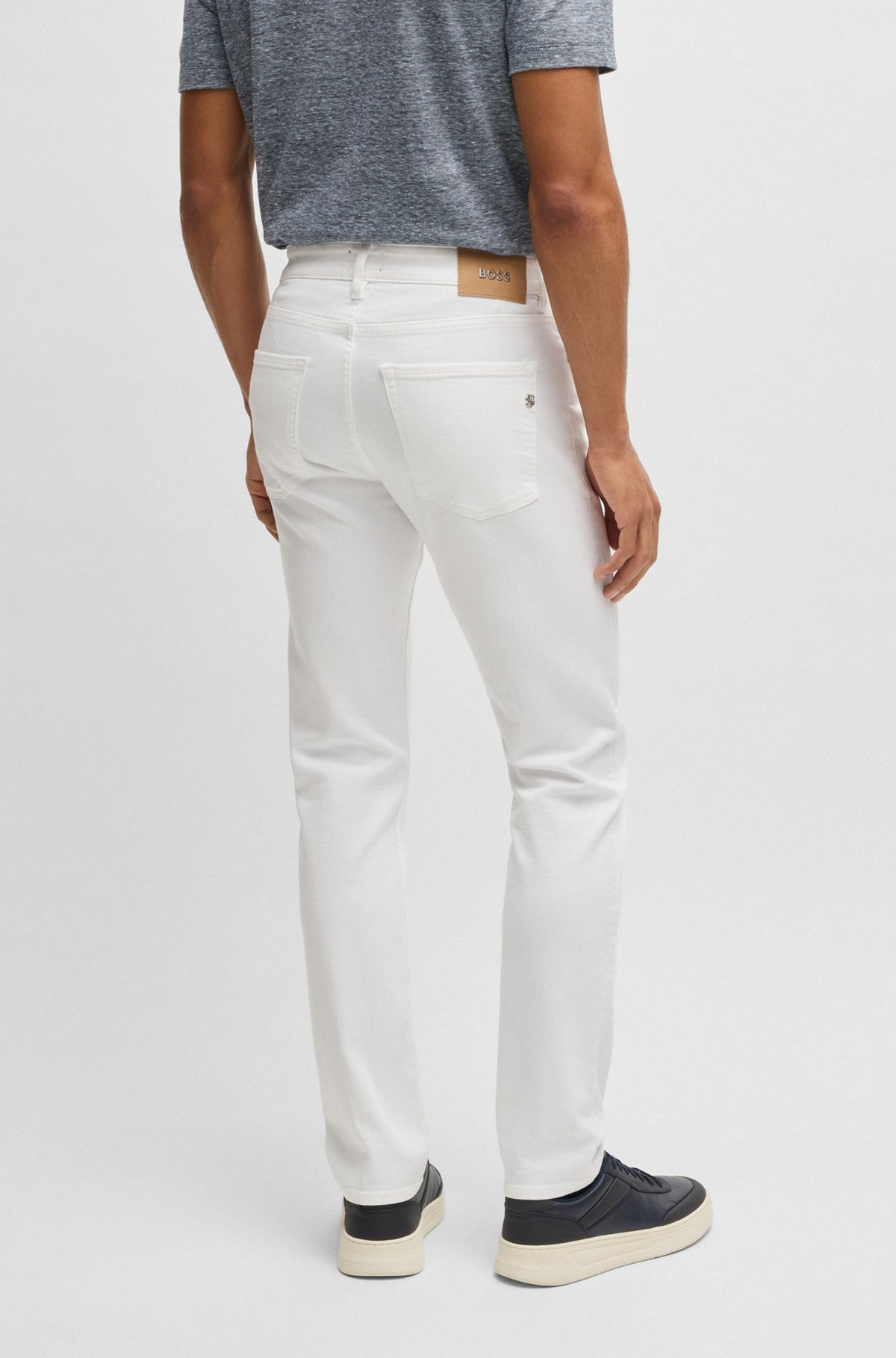 DELAWARE SLIM-FIT JEANS IN WHITE COMFORT-STRETCH DENIM - 4