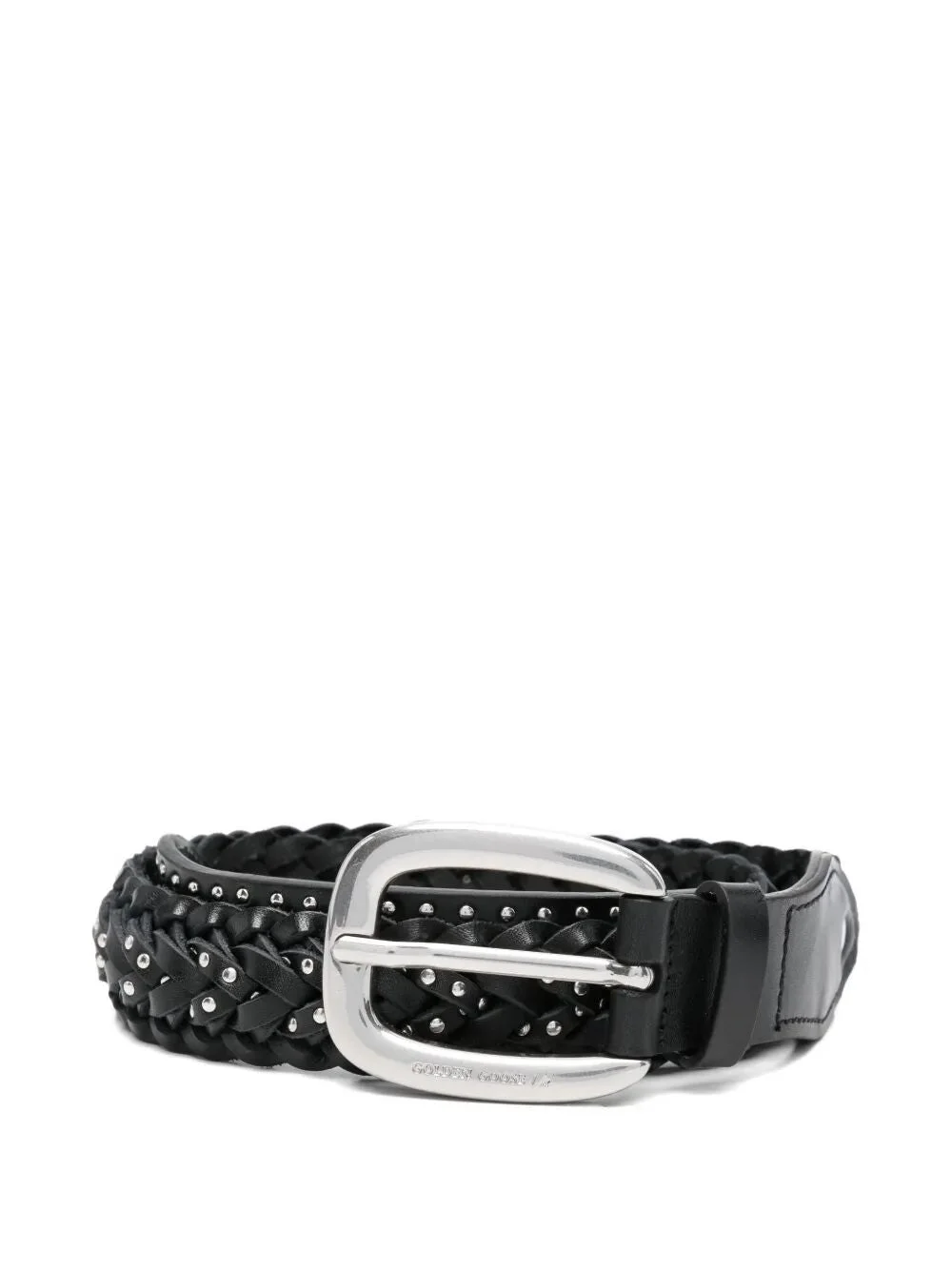 Golden Goose Women "Braided Houston" Washed Leather With Micro Studs Belt - 1