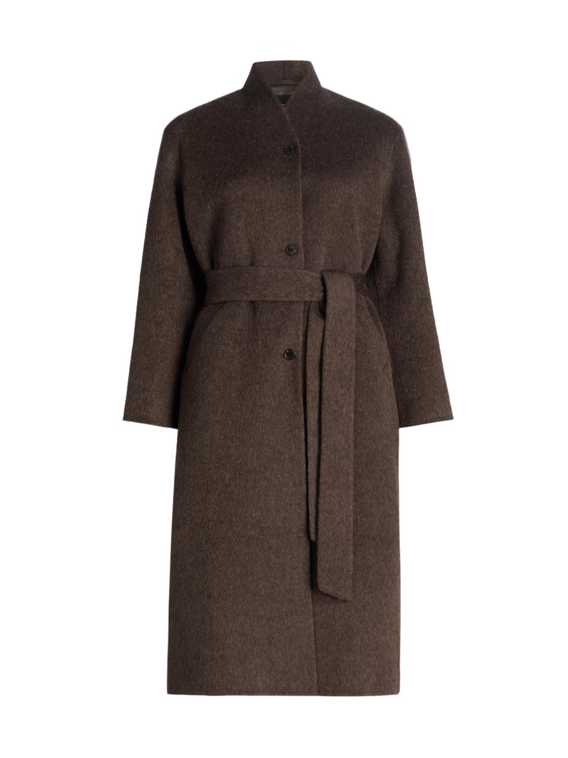 Women's Roland Wool-Blend Belted Coat - Heather Umber 1