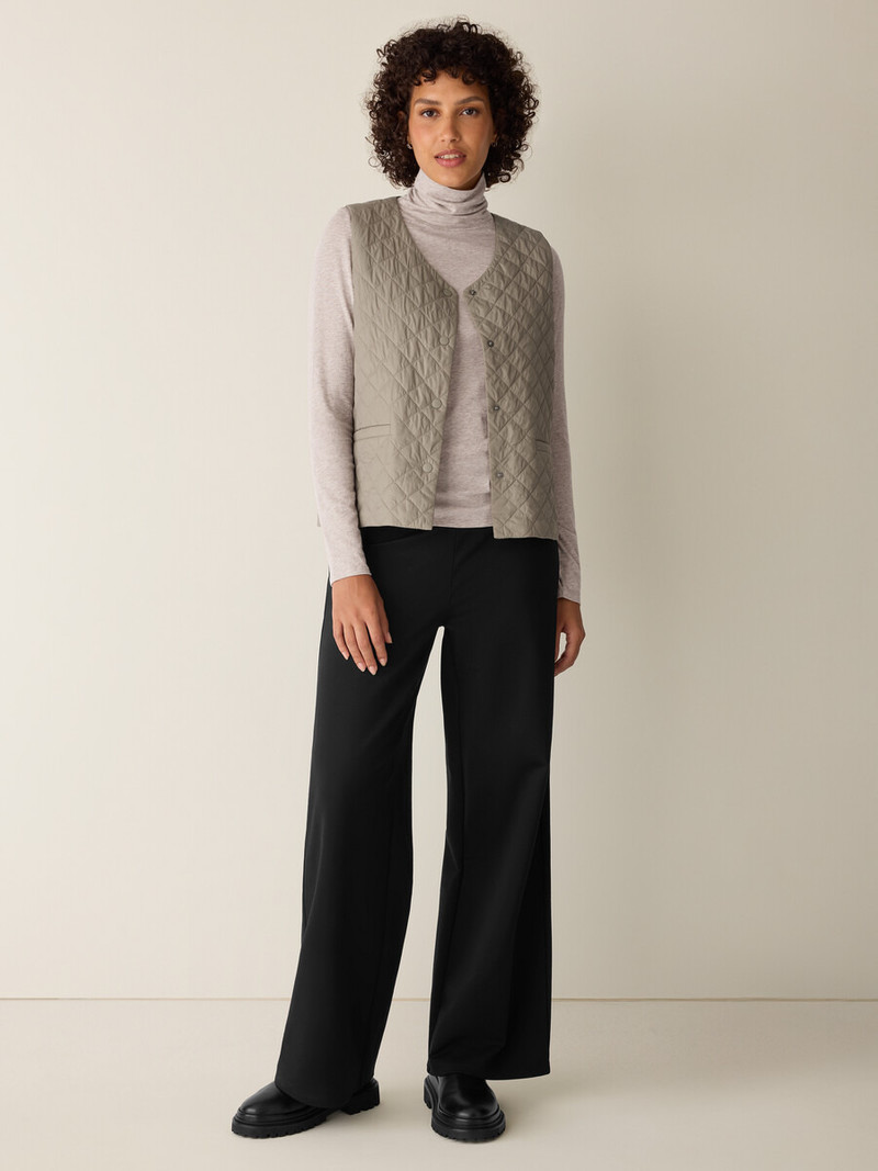 Mélange Sheer Cotton Blend Knit Turtleneck Top 3