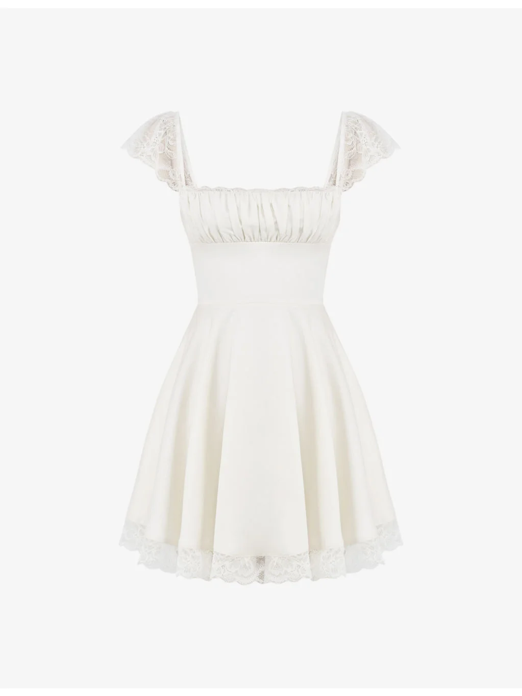 Kaia square-neck A-line woven mini dress - 1