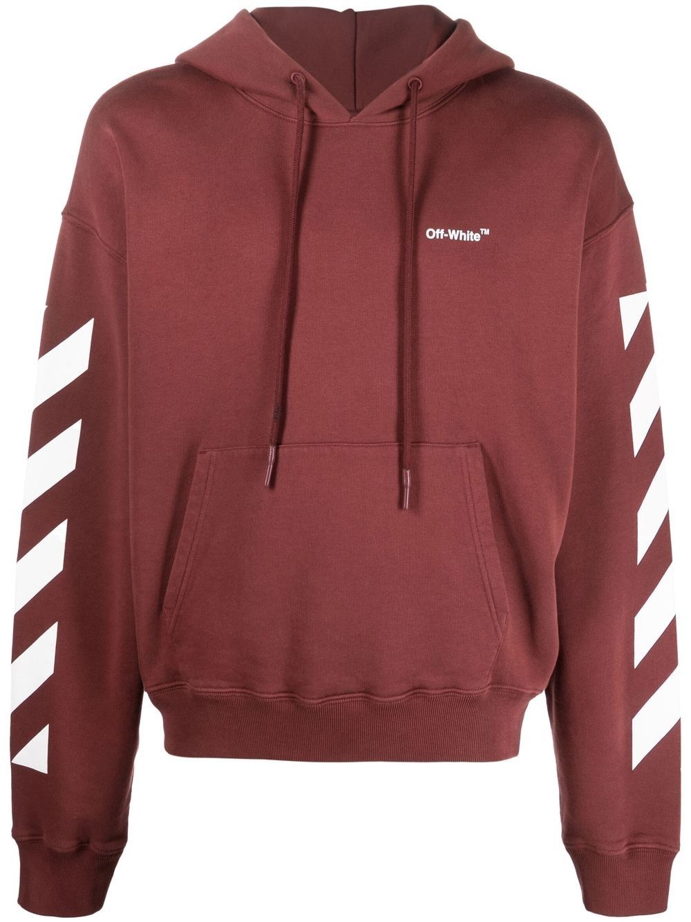 stripe sleeve logo hoodie - 1