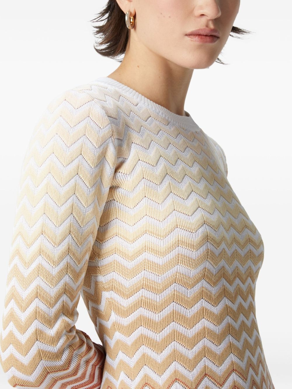 zigzag-pattern mini dress - 4