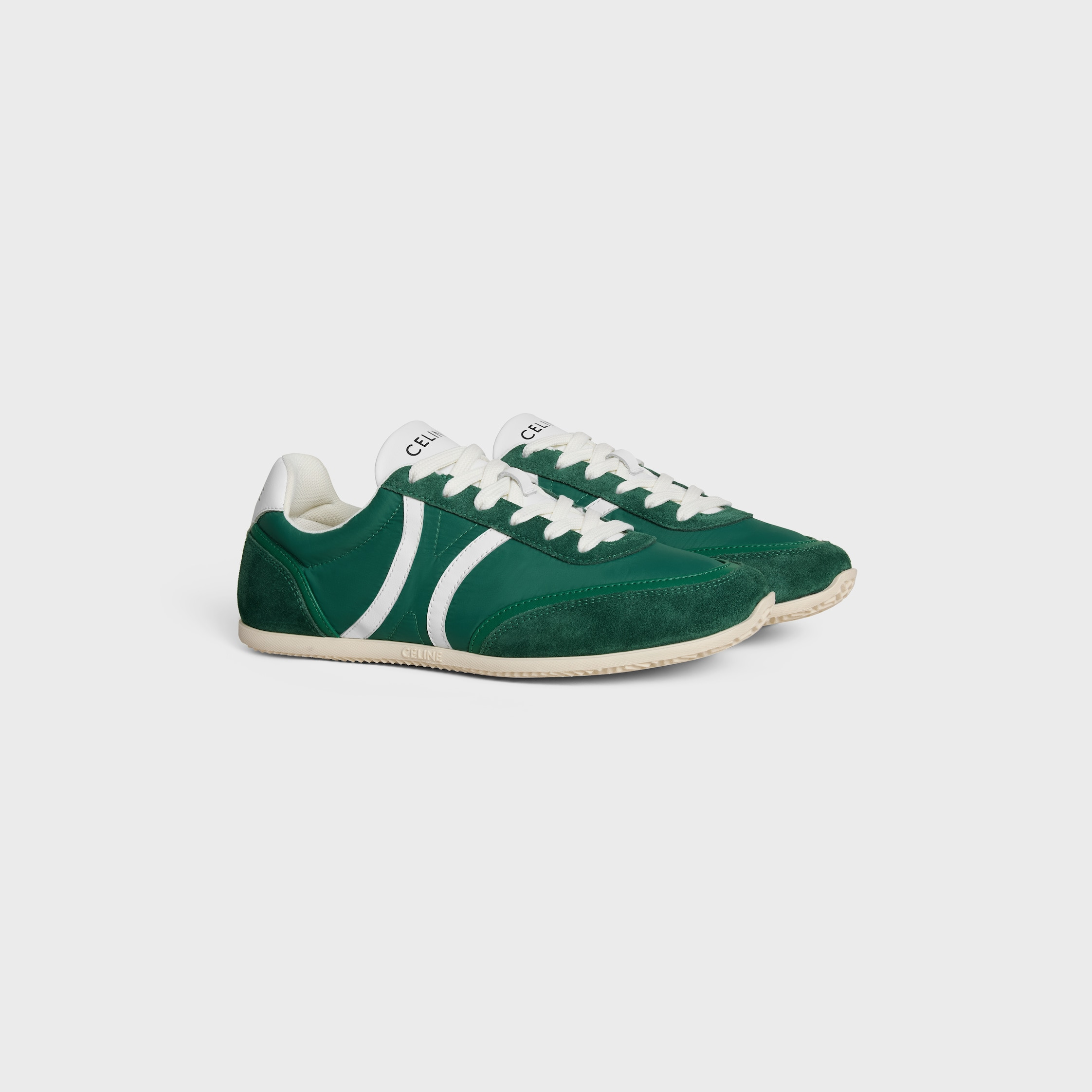 CELINE JOGGER LOW LACE-UP SNEAKER WITH TRIOMPHE IN NYLON, SUEDE CALFSKIN AND CALFSKIN - 2