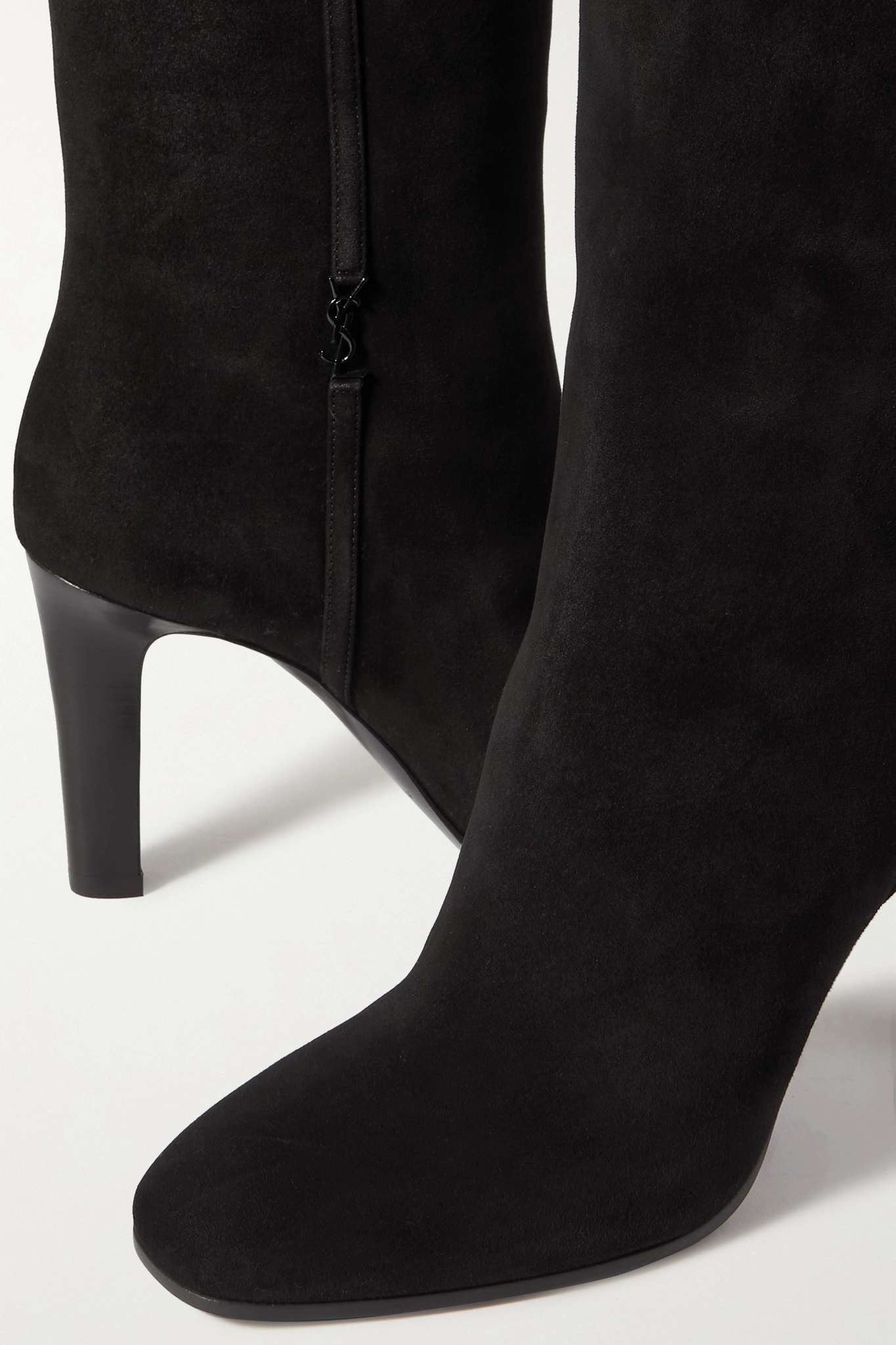 Jane logo-embellished suede knee boots - 4