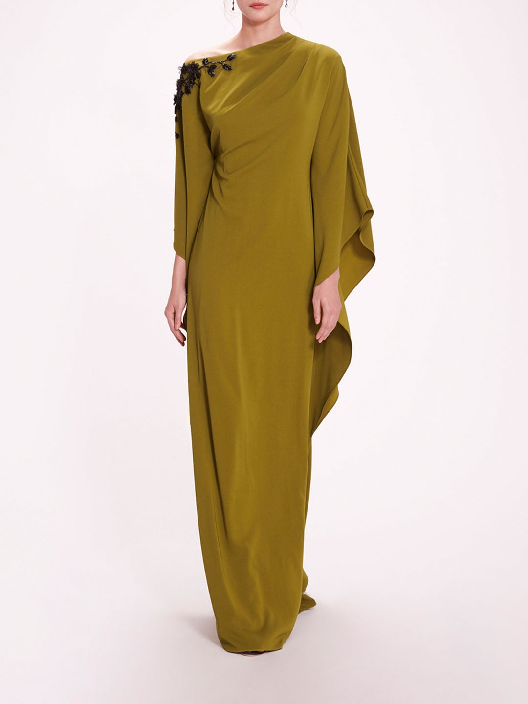 EMBROIDERED DRAPED KAFTAN - 1